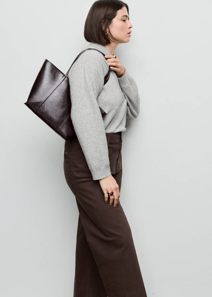 Wide leg jeans with pockets — Chocolate