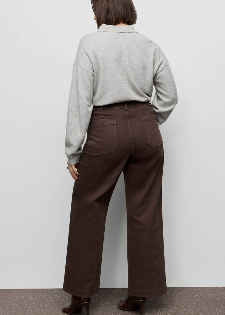 Wide leg jeans with pockets — Chocolate