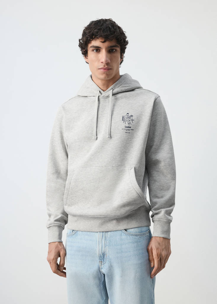 Graphic hooded sweatshirt — Medium Heather Grey