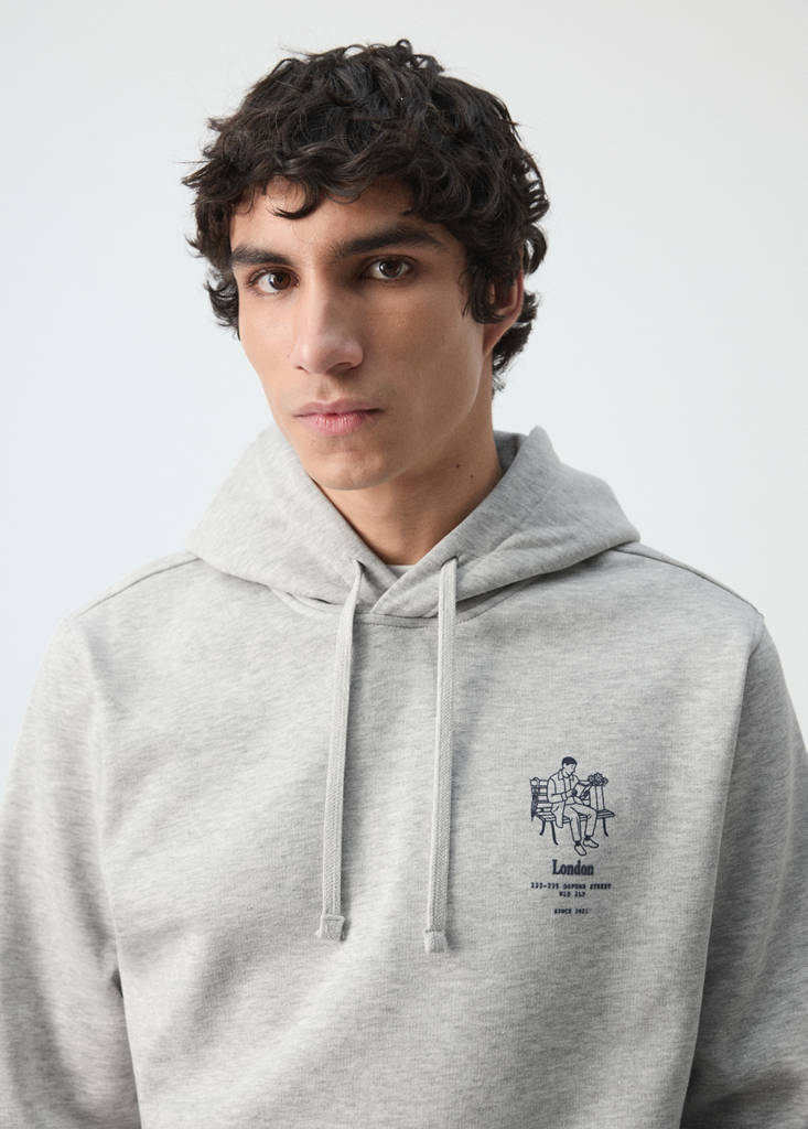 Graphic hooded sweatshirt — Medium Heather Grey