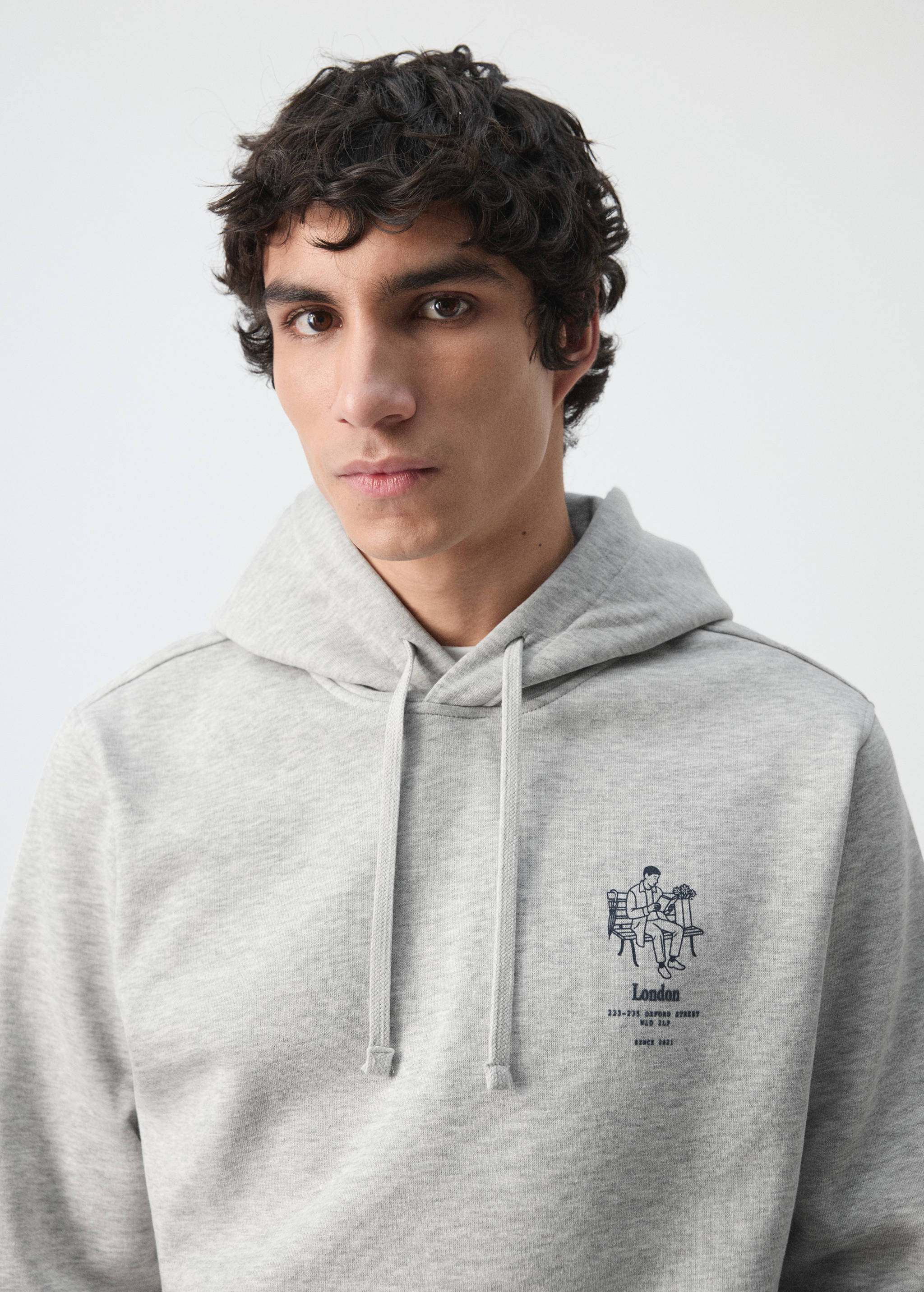 Sudadera capucha algodón texto - Detalle del artículo 1