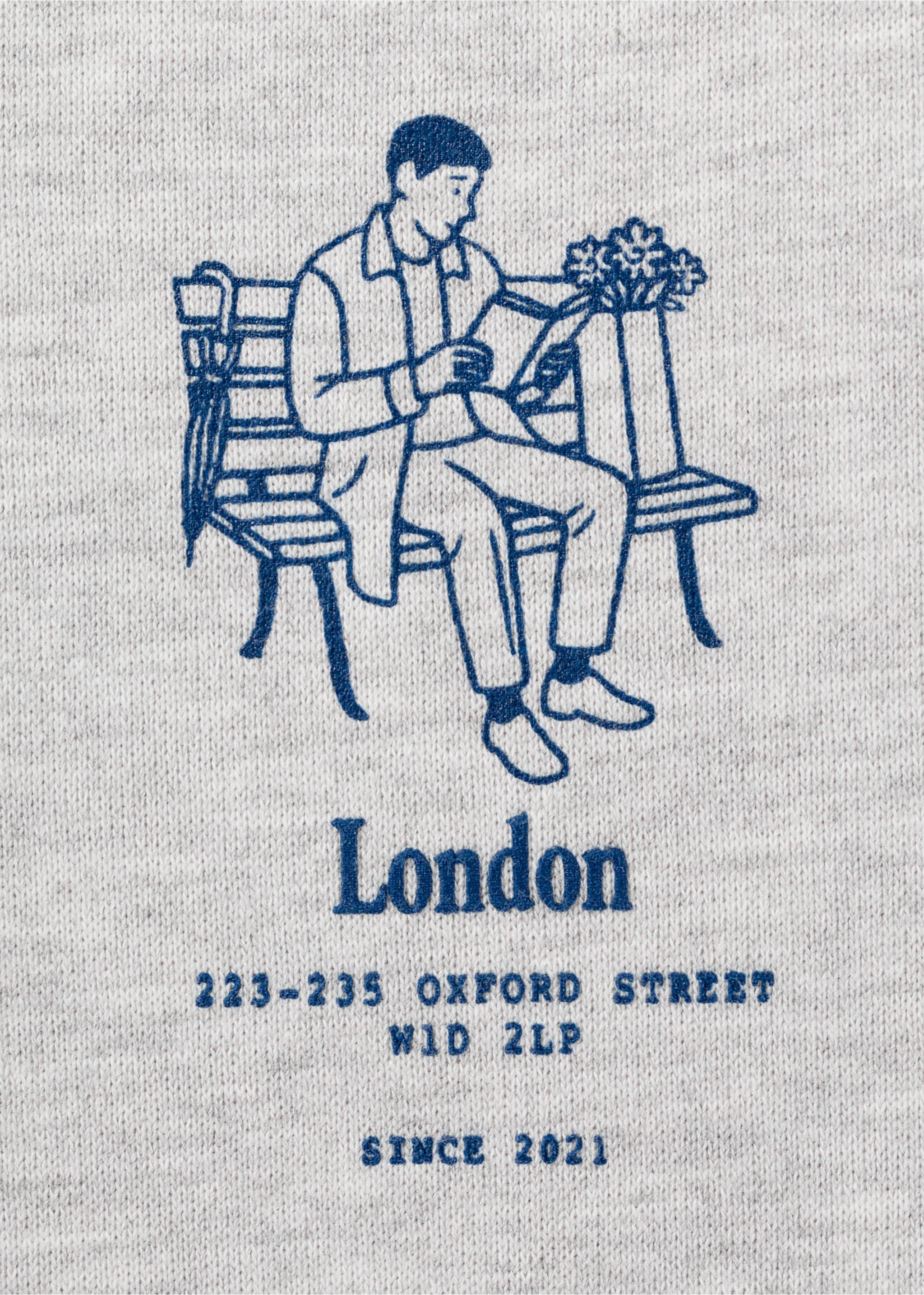 Dessuadora caputxa cotó text - Detall de l'article 8, Gris mig vigoré. Ref: 27061324-00.