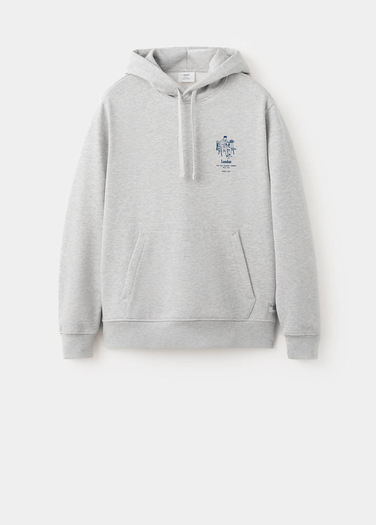Graphic hooded sweatshirt — Medium Heather Grey
