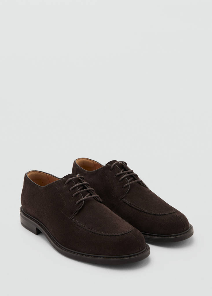 Split leather suit shoes — Brown