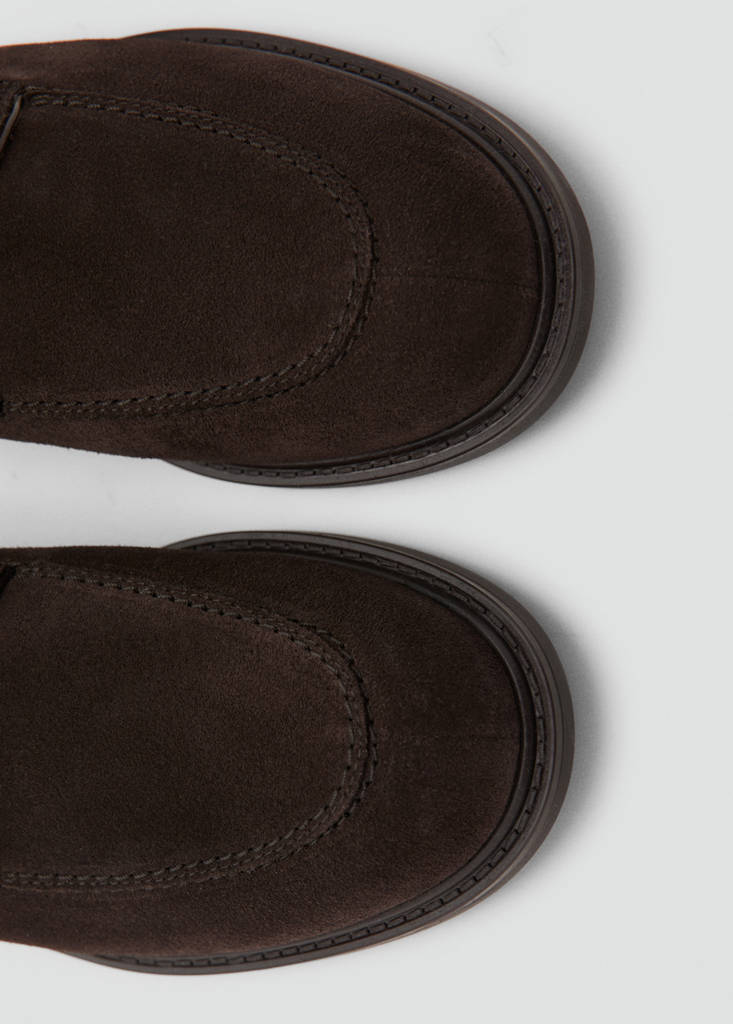 Split leather suit shoes — Brown