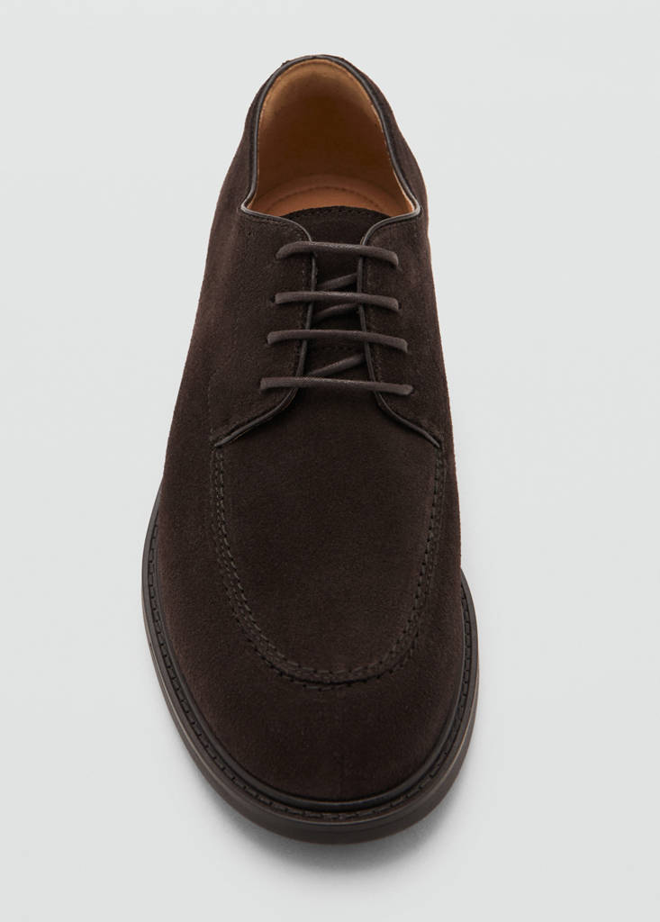 Split leather suit shoes — Brown