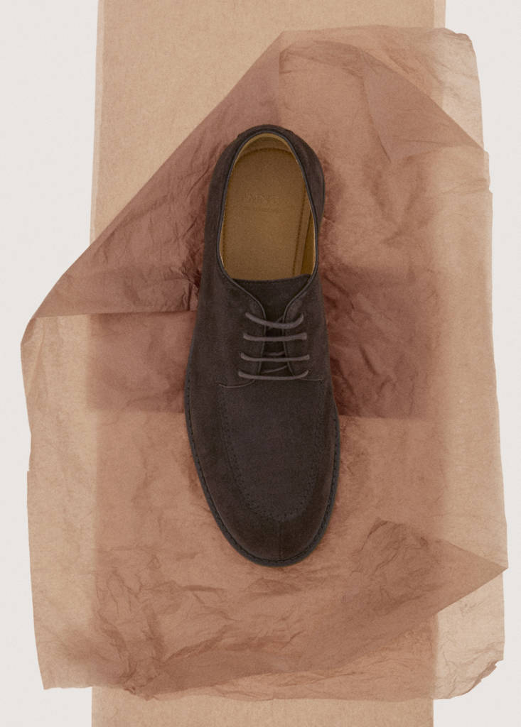 Split leather suit shoes — Brown