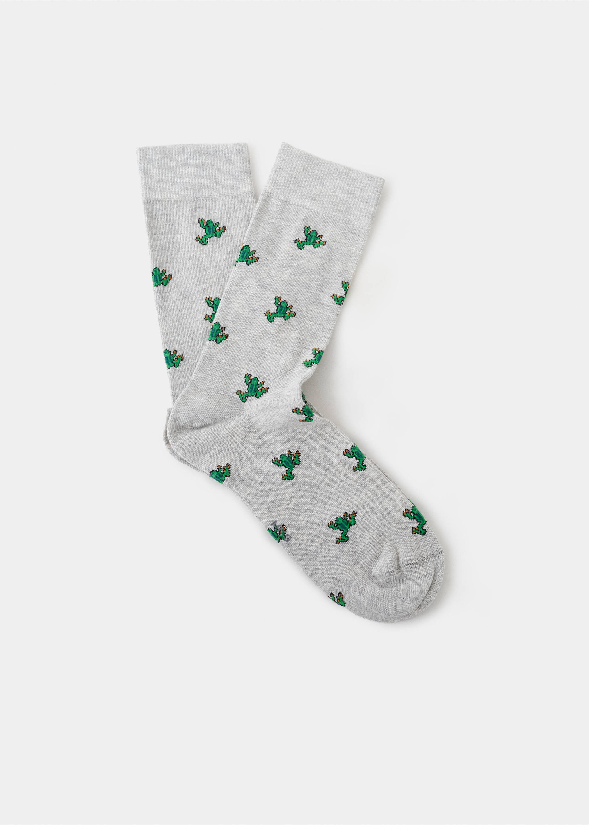 Cotton socks with frog pattern - Article without model, Light Heather Grey. Ref: 27061327-00.