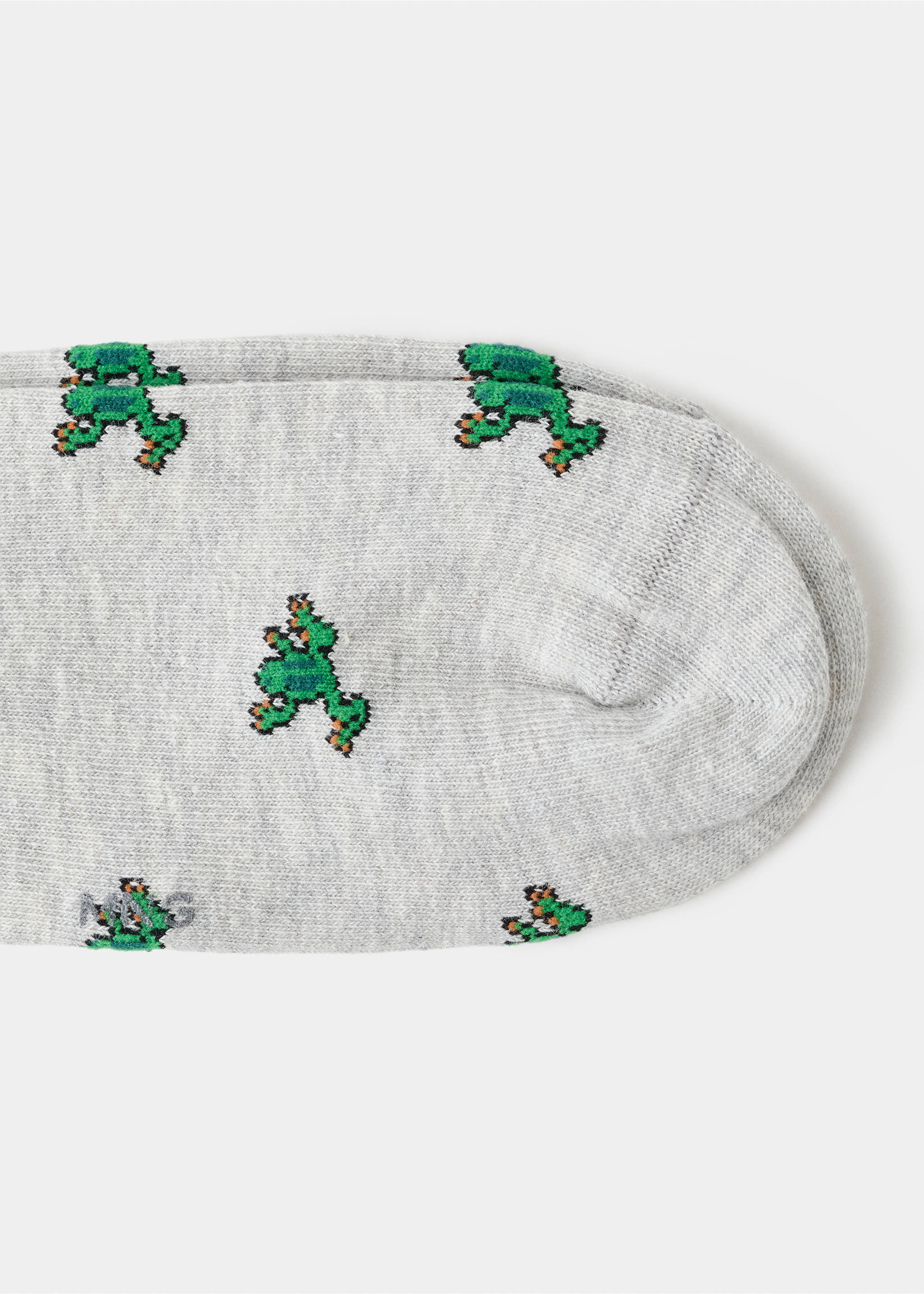 Cotton socks with frog pattern - Details of the article 0, Light Heather Grey. Ref: 27061327-00.
