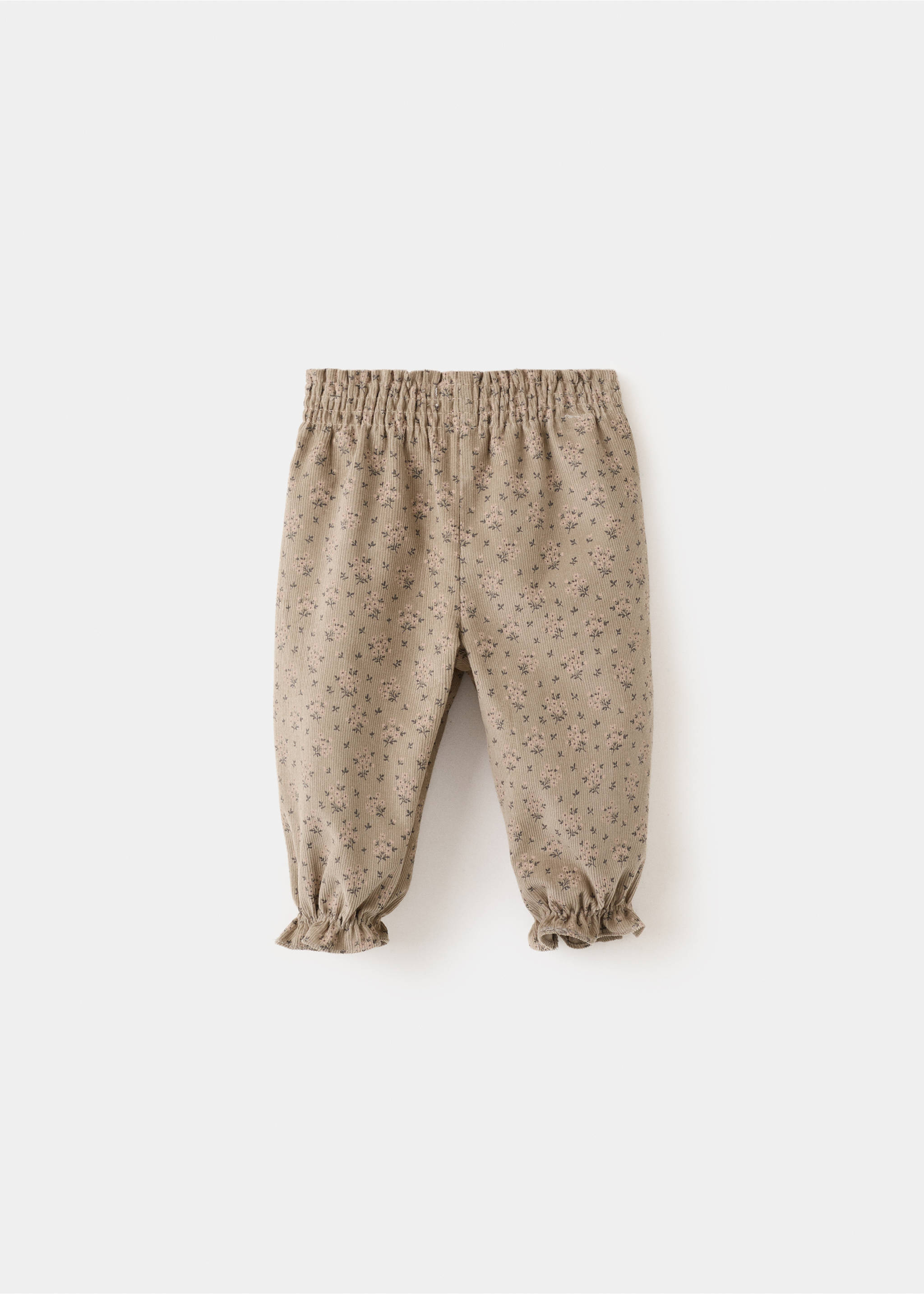 Pantalons cotó floral - Revers de l'article, Beige. Ref: 27061329-00.