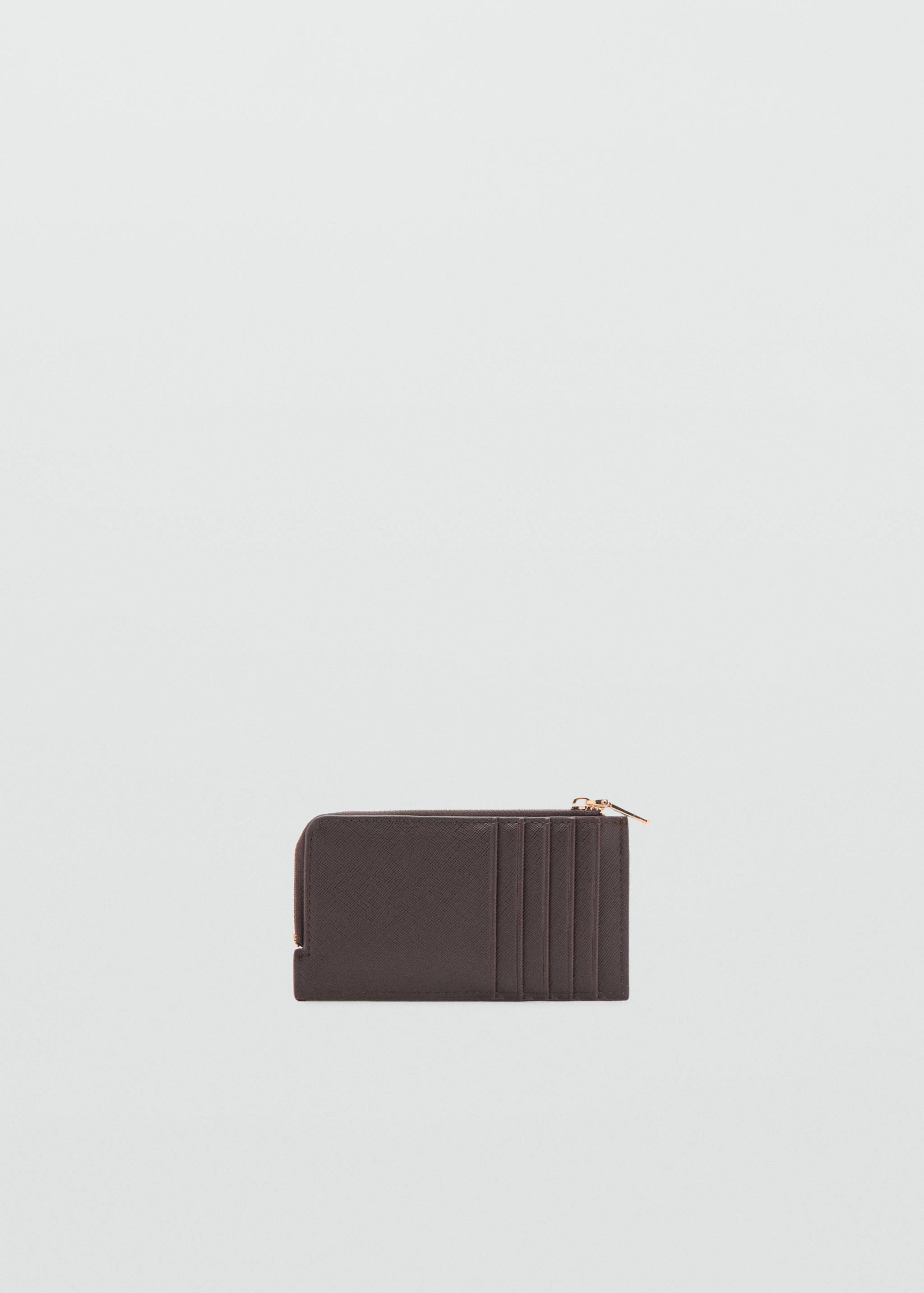 Saffiano-effect card holder with zip - Medium plane