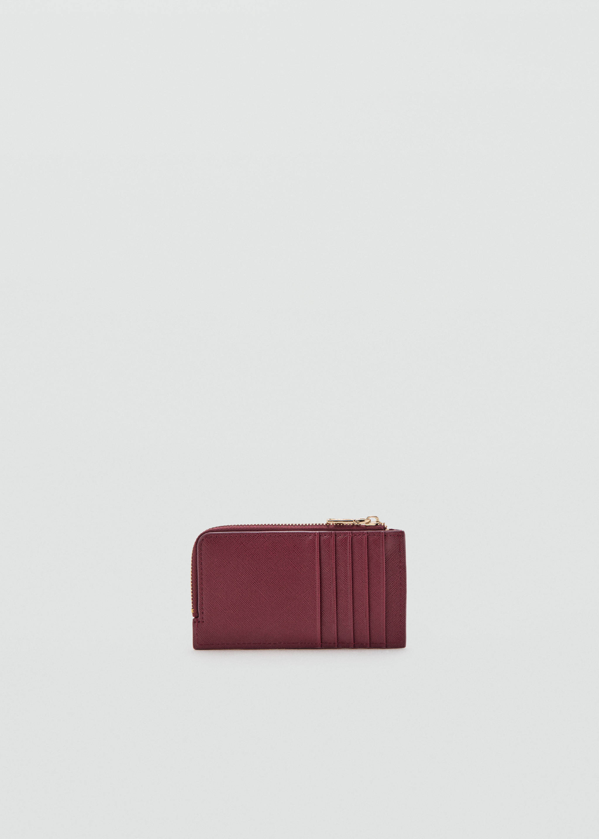 Saffiano-effect card holder with zip - Medium plane
