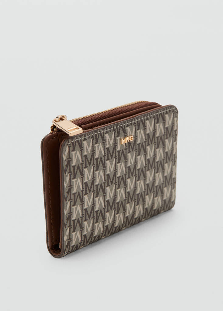 Small wallet with logo print — Leather