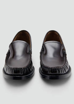Gathered leather loafers — Chocolate 6