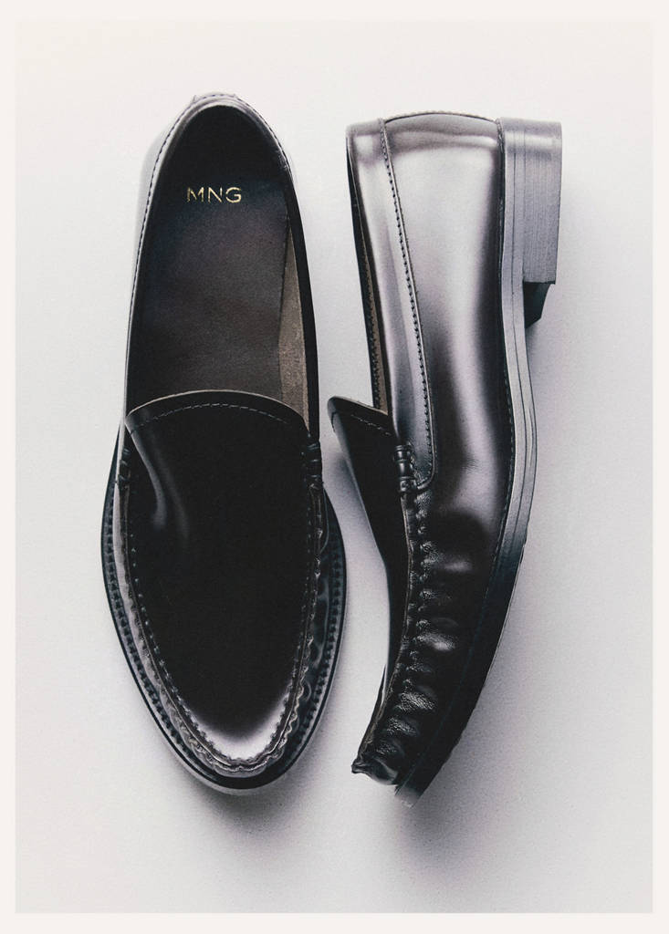 Gathered leather loafers — Chocolate