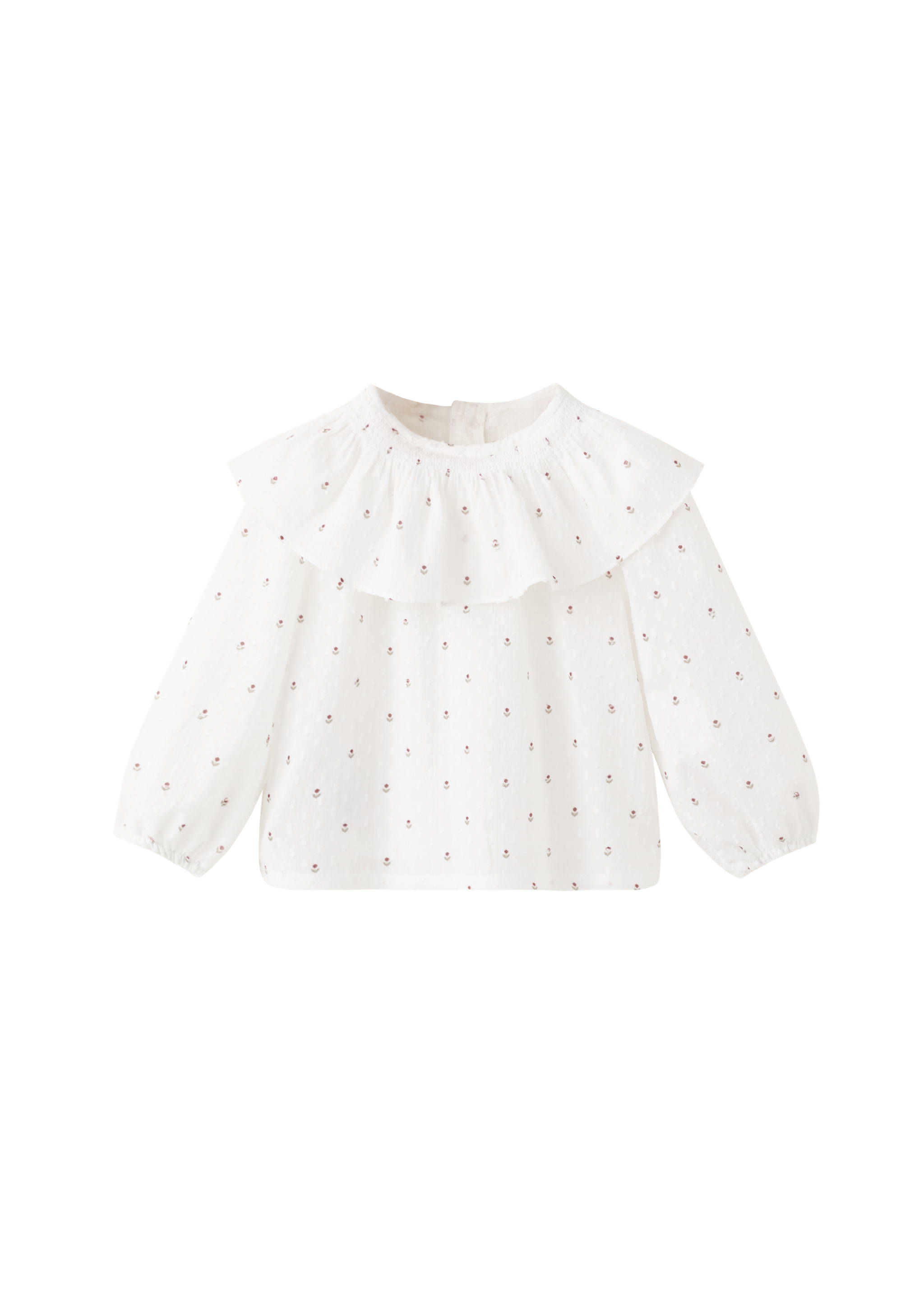 Embroidered babydoll-collar blouse - Details of the article 5