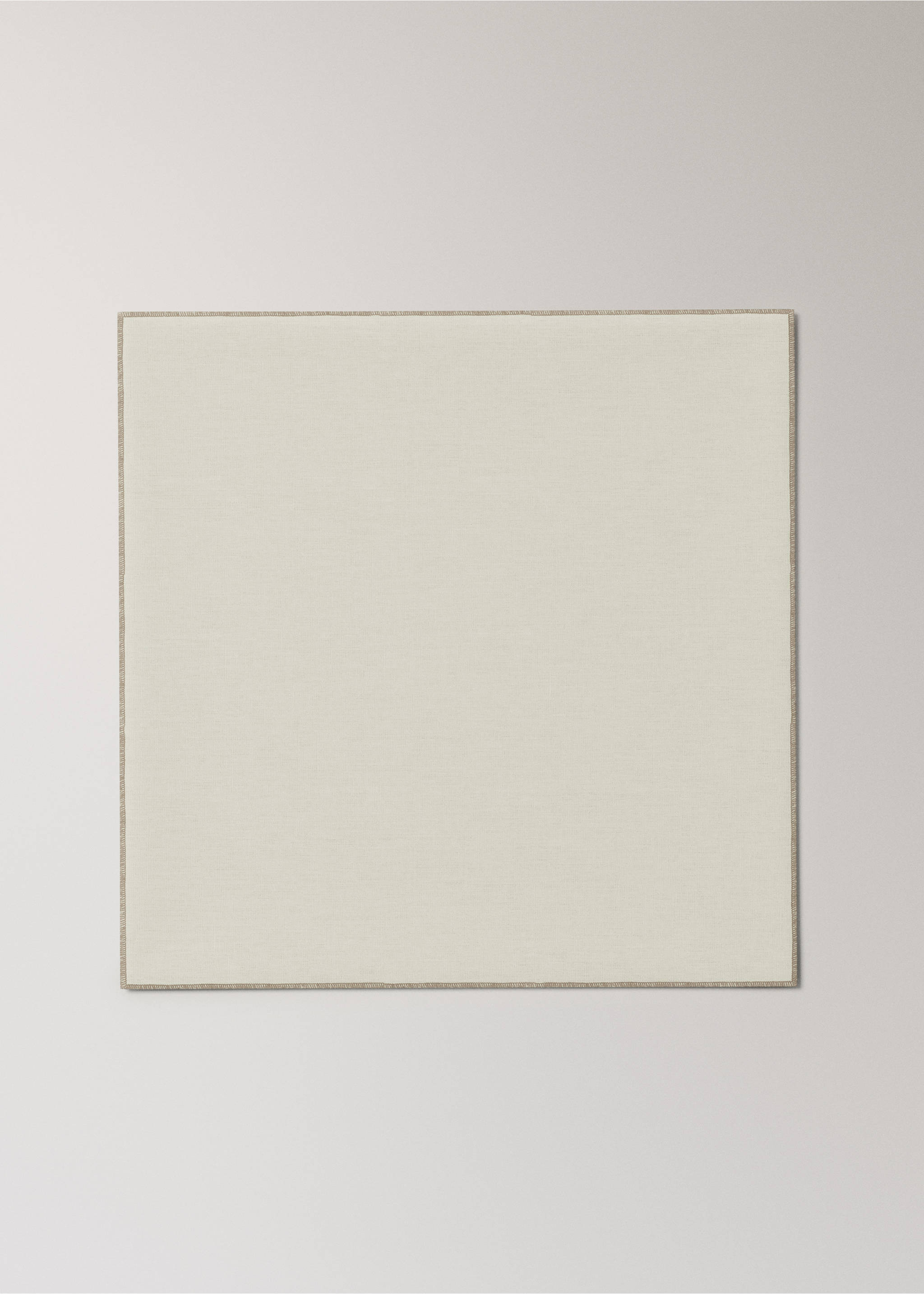 Servietten 100% Leinen Overlock-Kontrast - Detail des Artikels 2, Cremeweiß. Ref: 27061336-00.