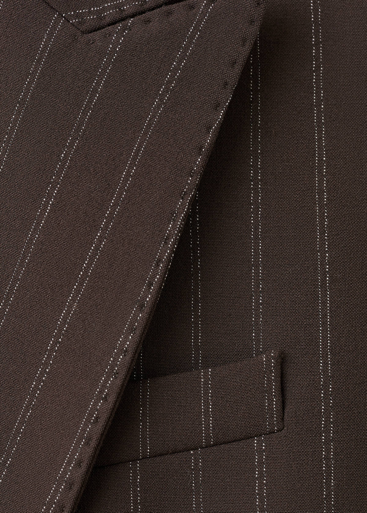 Double-breasted pinstripe suit jacket — Brown