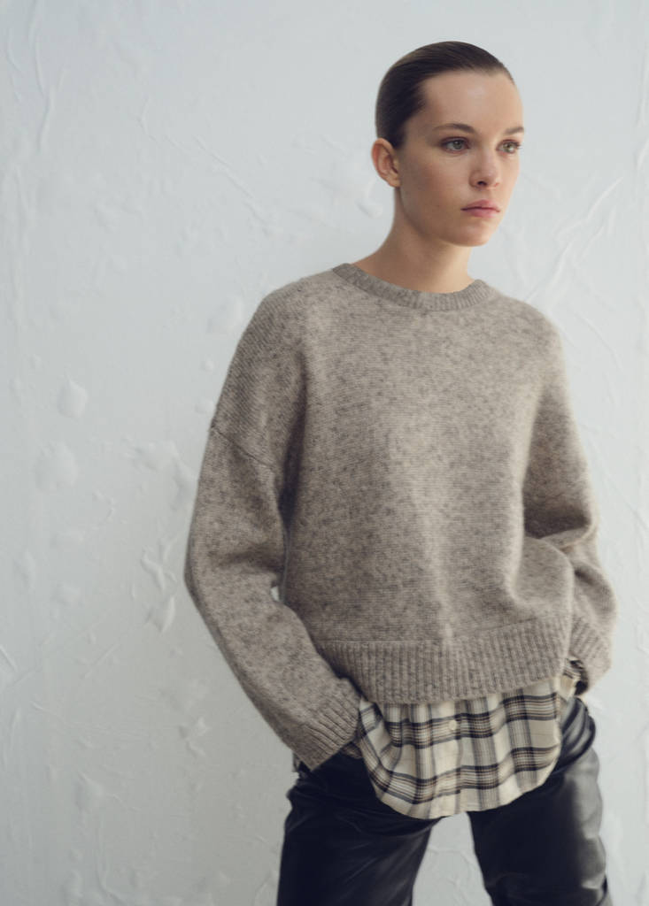 Combined shirt sweater