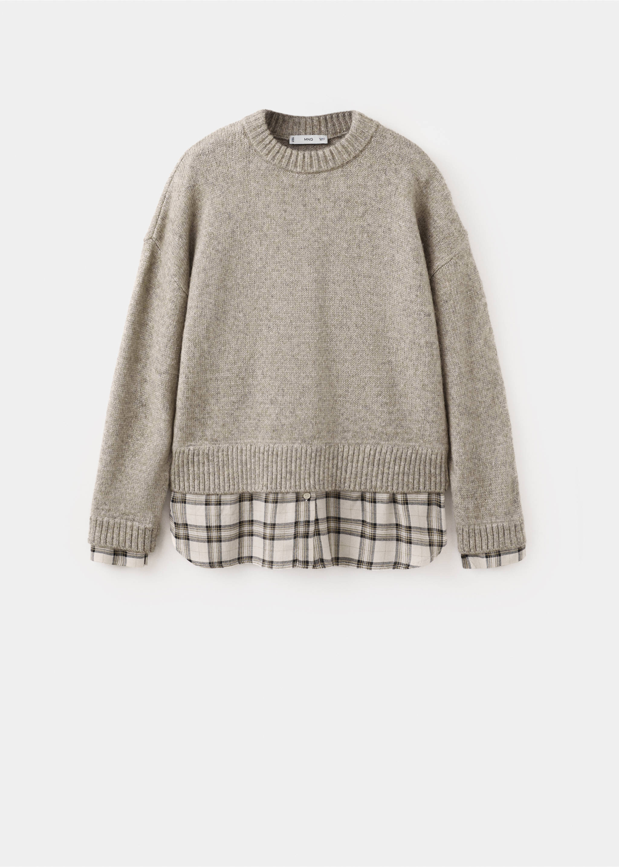Combined shirt sweater - Article without model, Medium Brown. Ref: 27061342-00.
