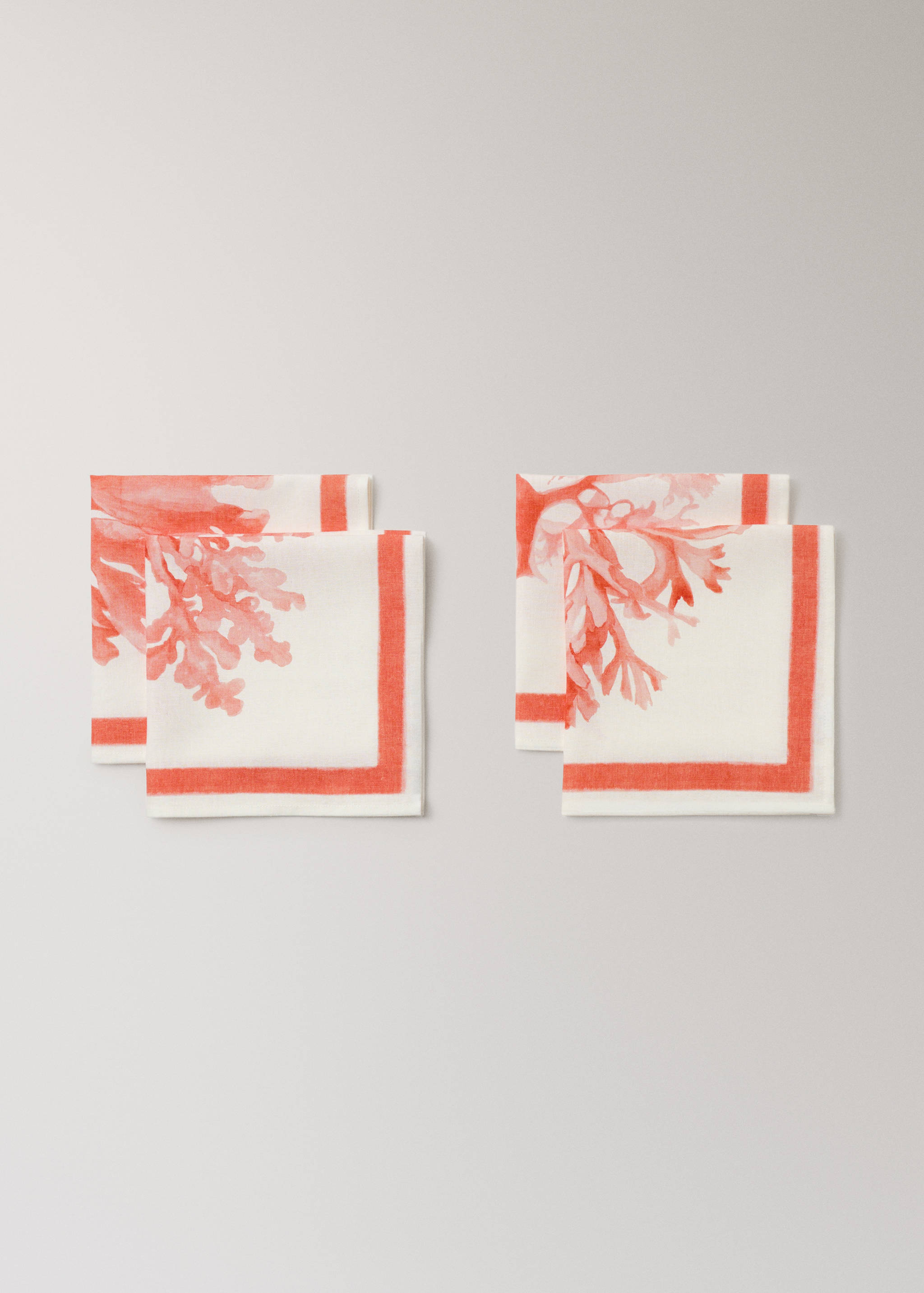 Coral cotton-linen napkins - Details of the article 1
