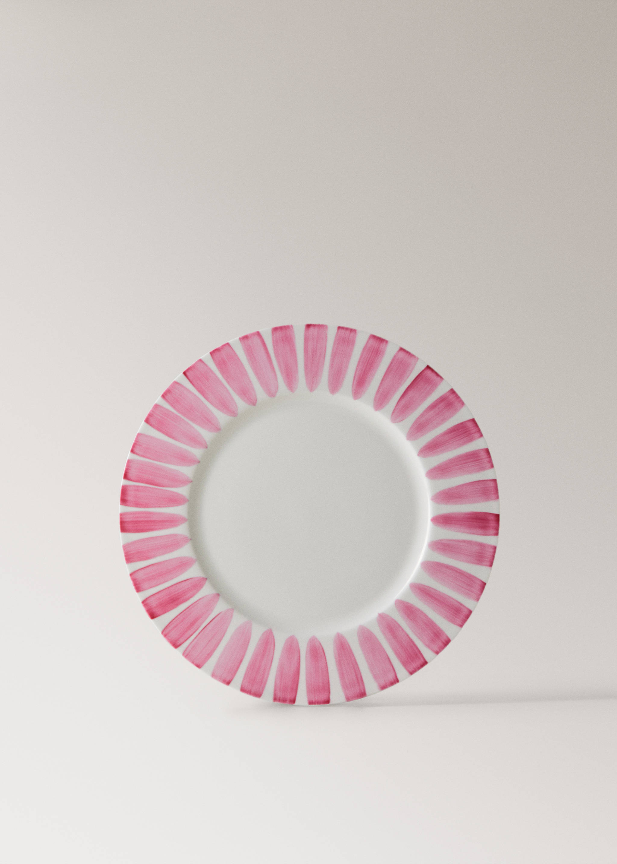 Flacher Teller Bonechina Pinselstriche - Artikel ohne Model