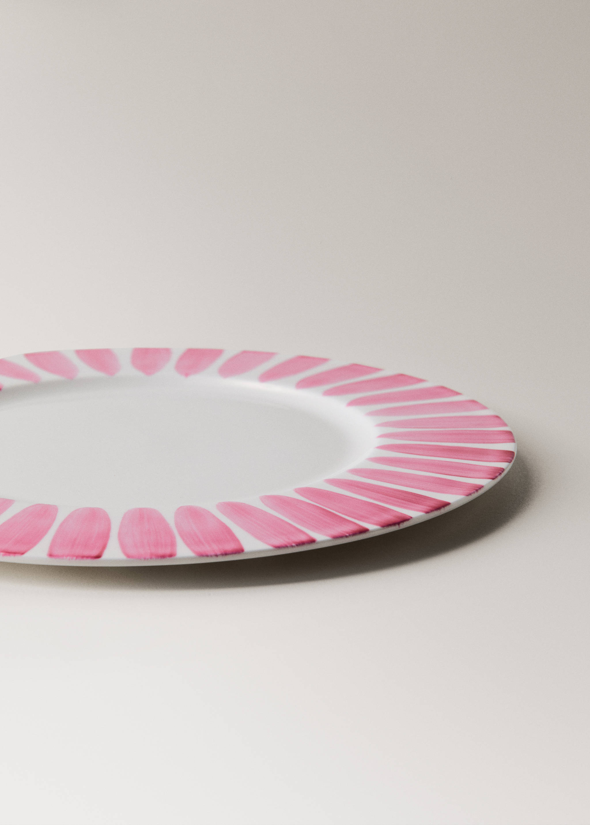Flacher Teller Bonechina Pinselstriche - Detail des Artikels 2