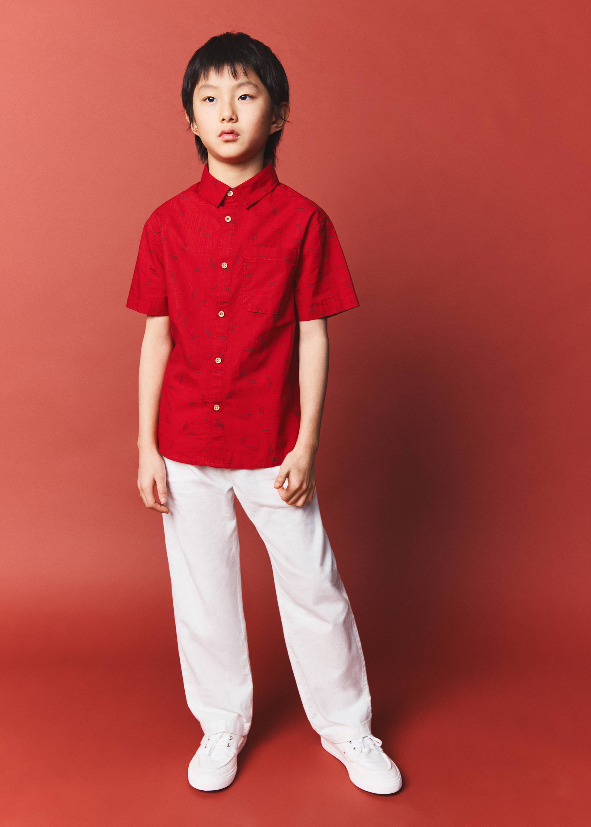 Прямые брюки с хлопком и льном - Общий план