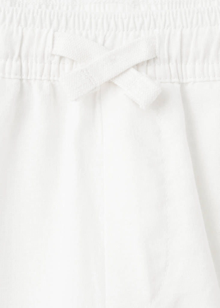 Straight linen-blend trousers — White