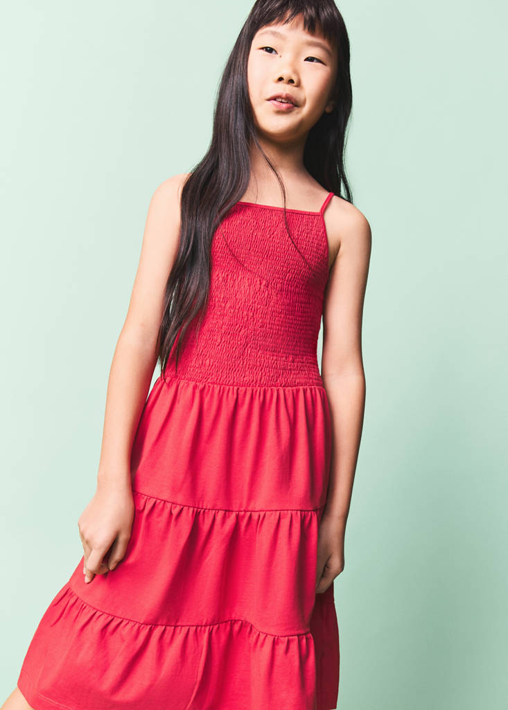 Ruffles flowy dress — Red
