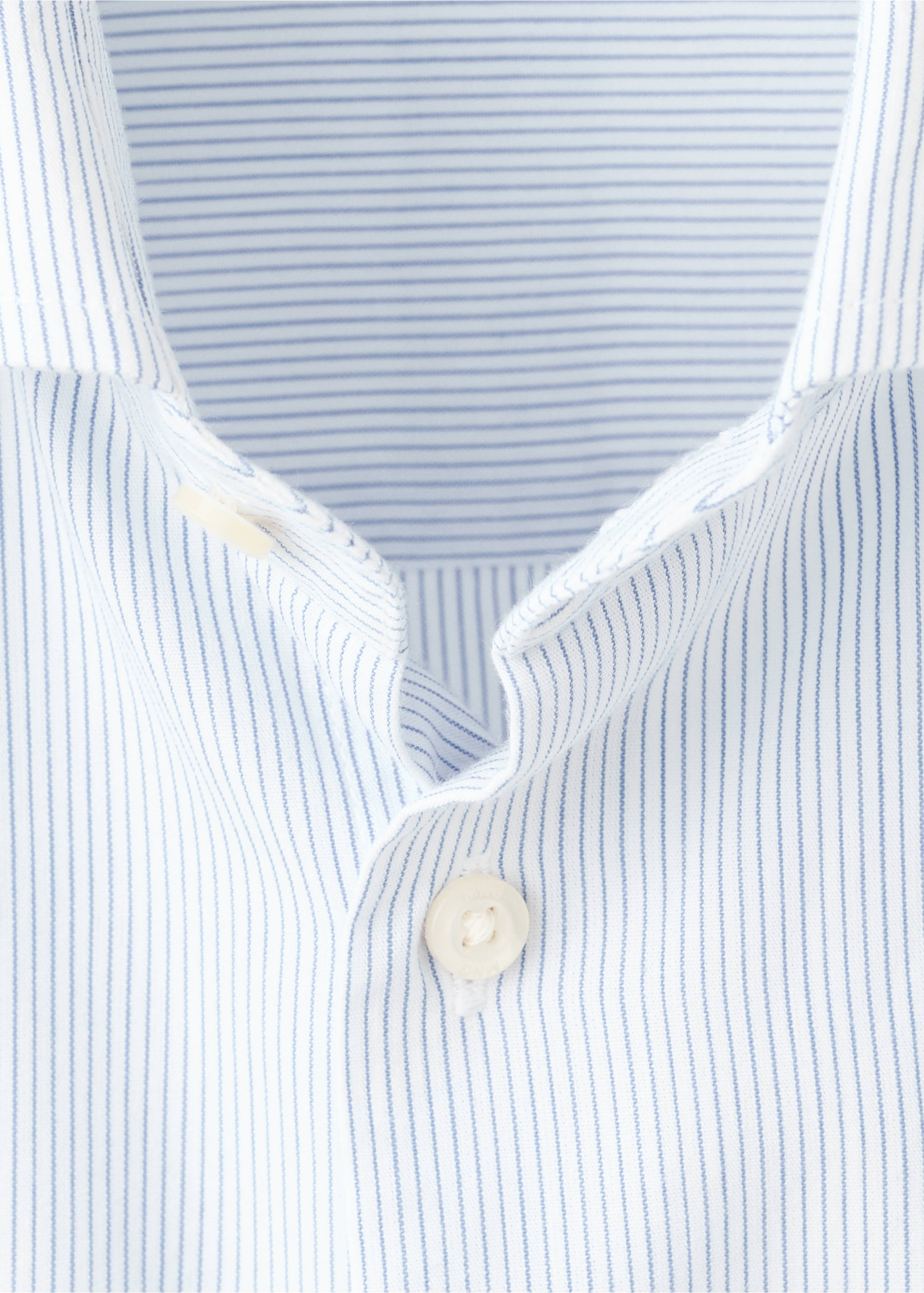 Classic-fit striped shirt - Details of the article 8, Sky Blue. Ref: 27061511-00.