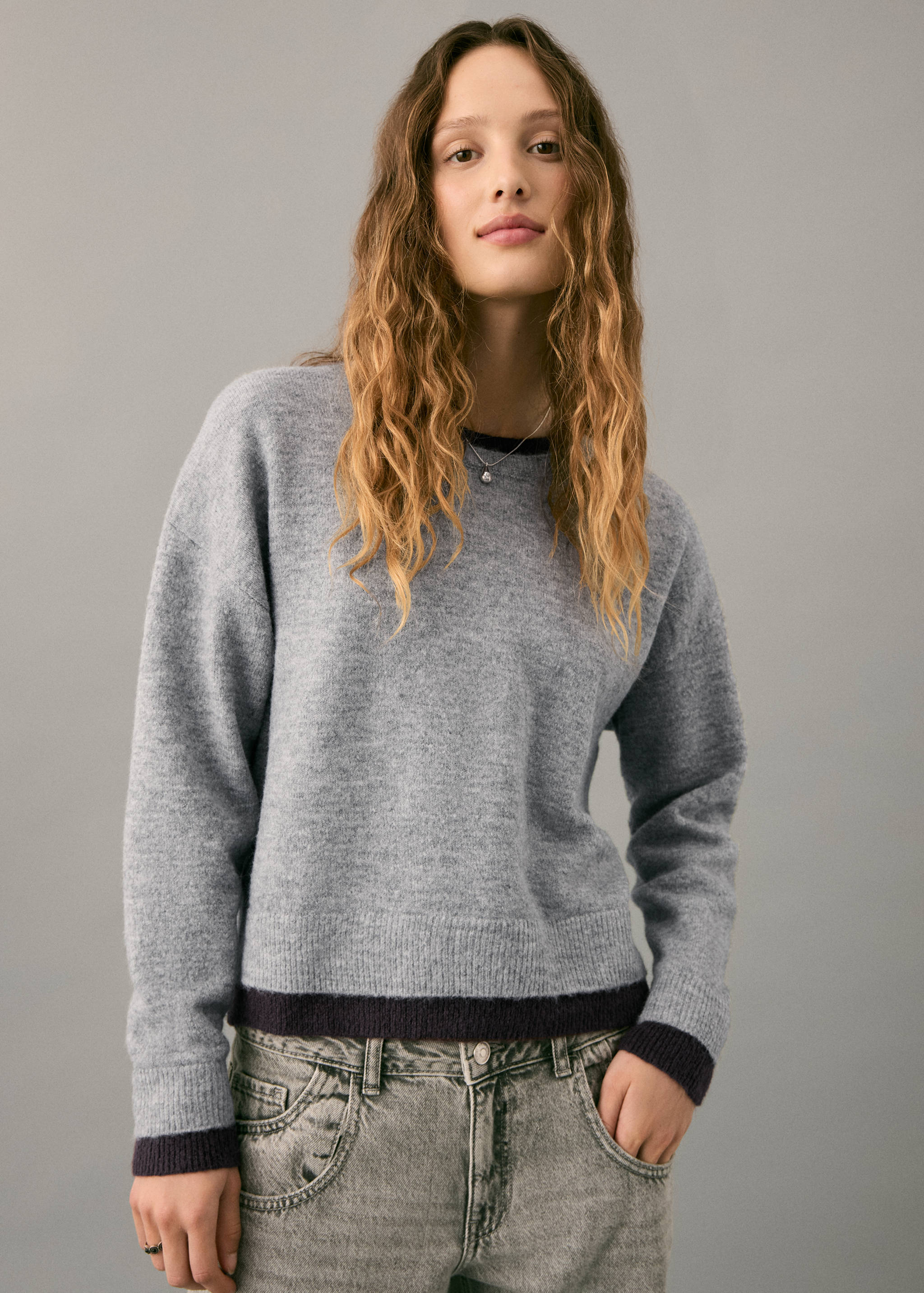 Bicolour knit sweater - Medium plane