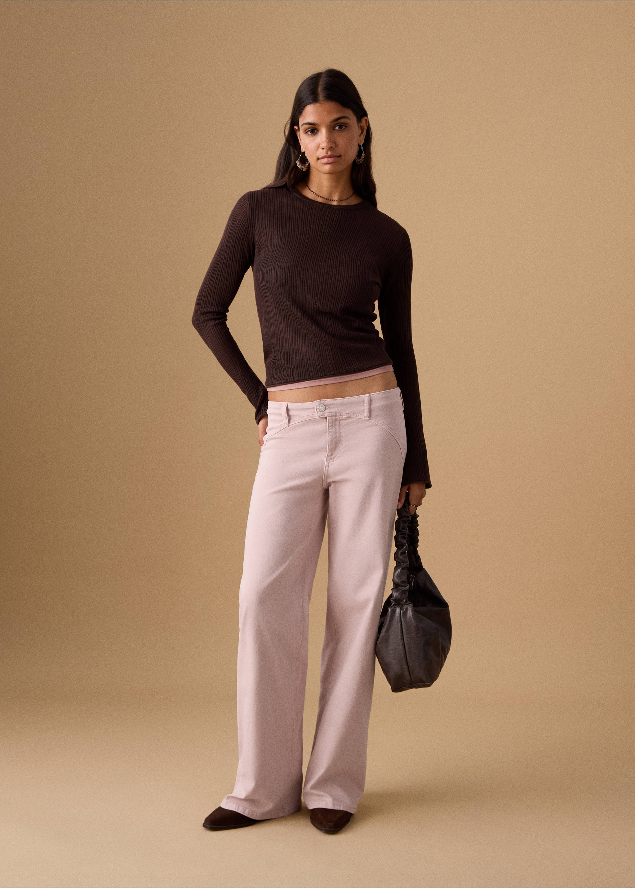 Straight low waist jeans - General plane, Pink. Ref: 27061513-00.