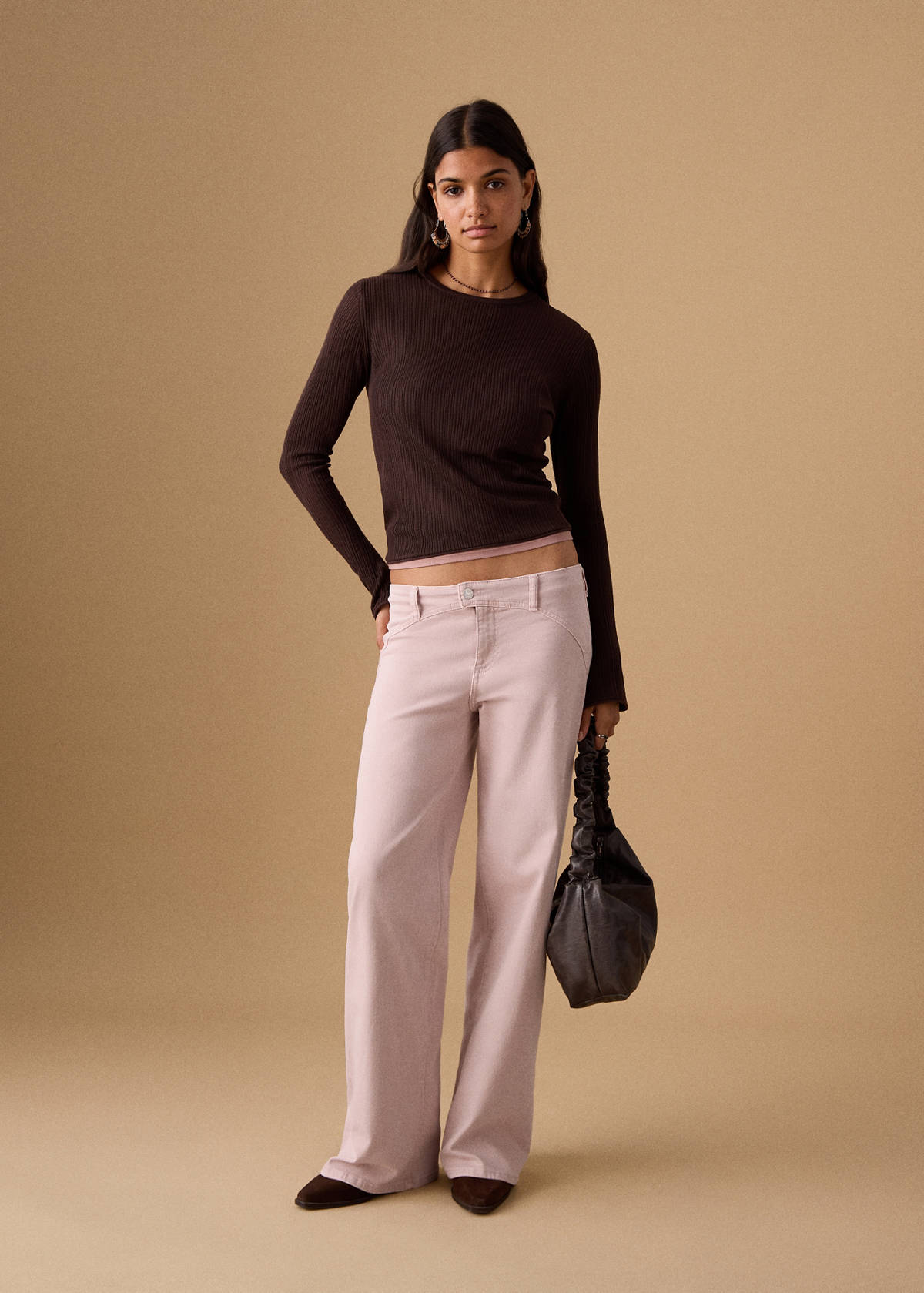 Straight low waist jeans — Pink