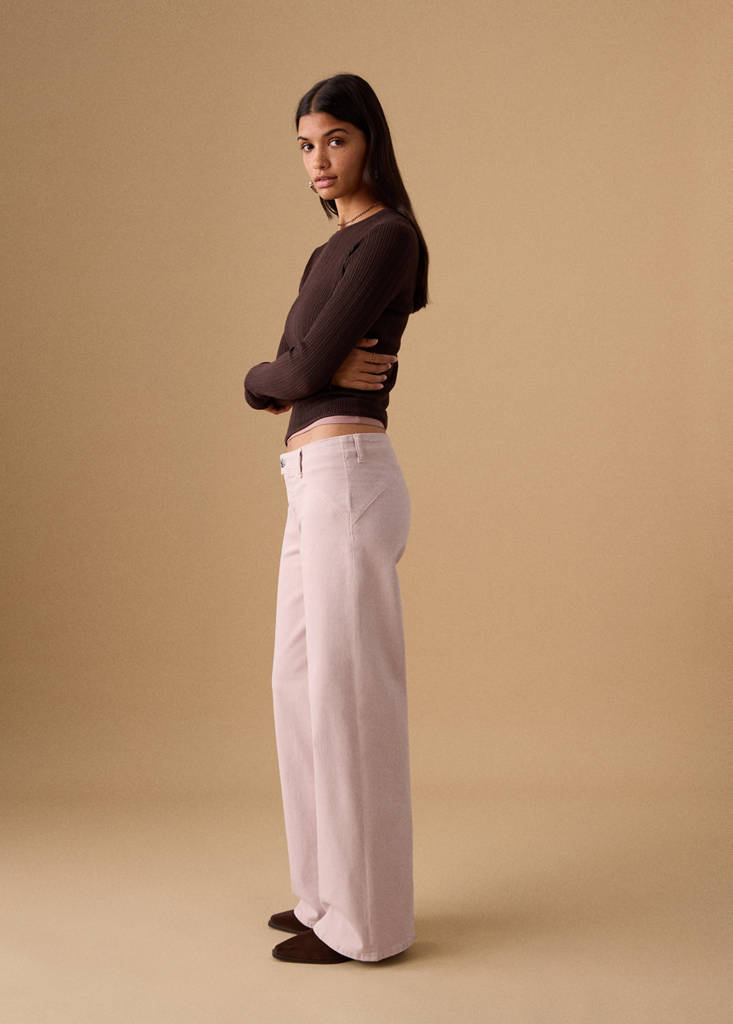 Straight low waist jeans — Pink