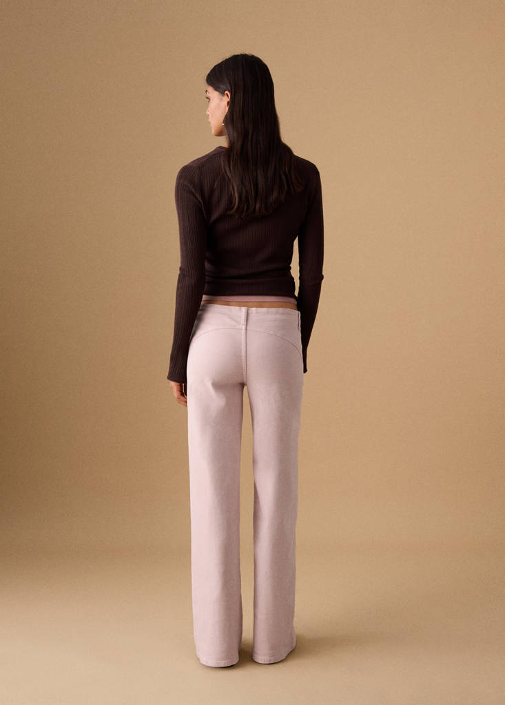 Straight low waist jeans — Pink