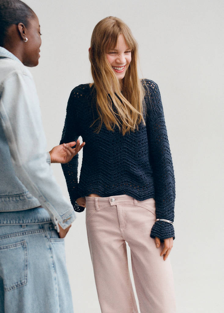 Straight low waist jeans — Pink