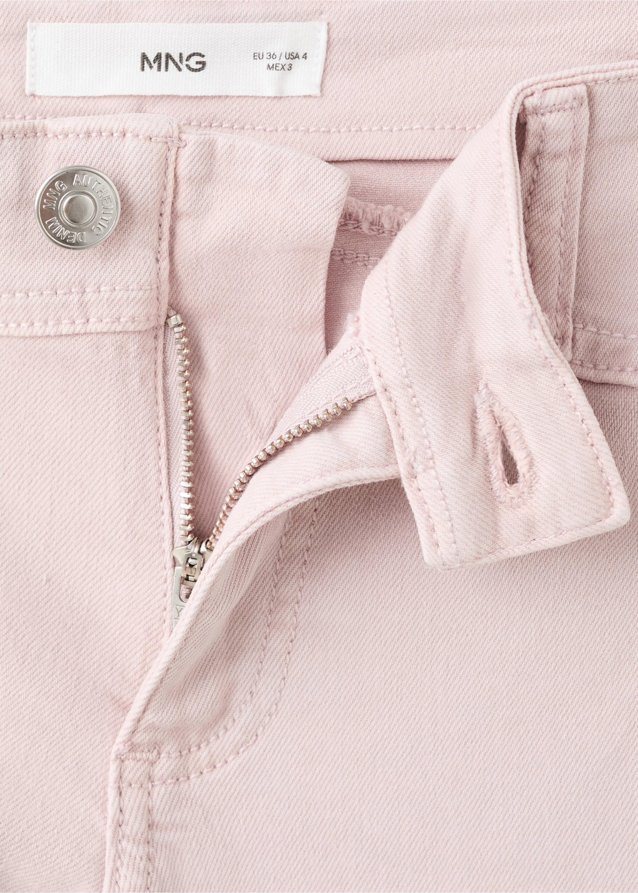 Straight low waist jeans - Details of the article 8, Pink. Ref: 27061513-00.