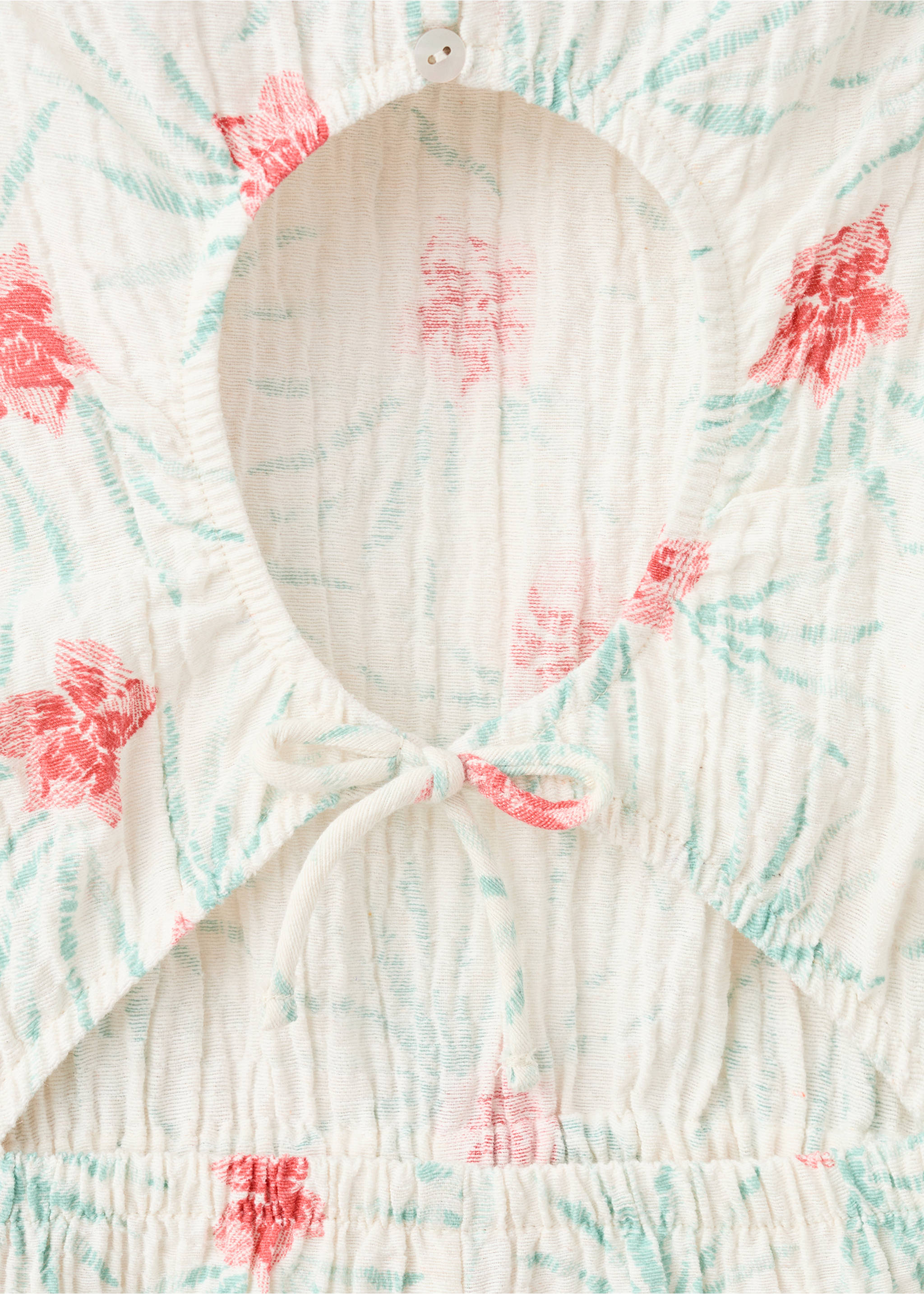 Printed short jumpsuit - Details of the article 8, Off White. Ref: 27061515-00.