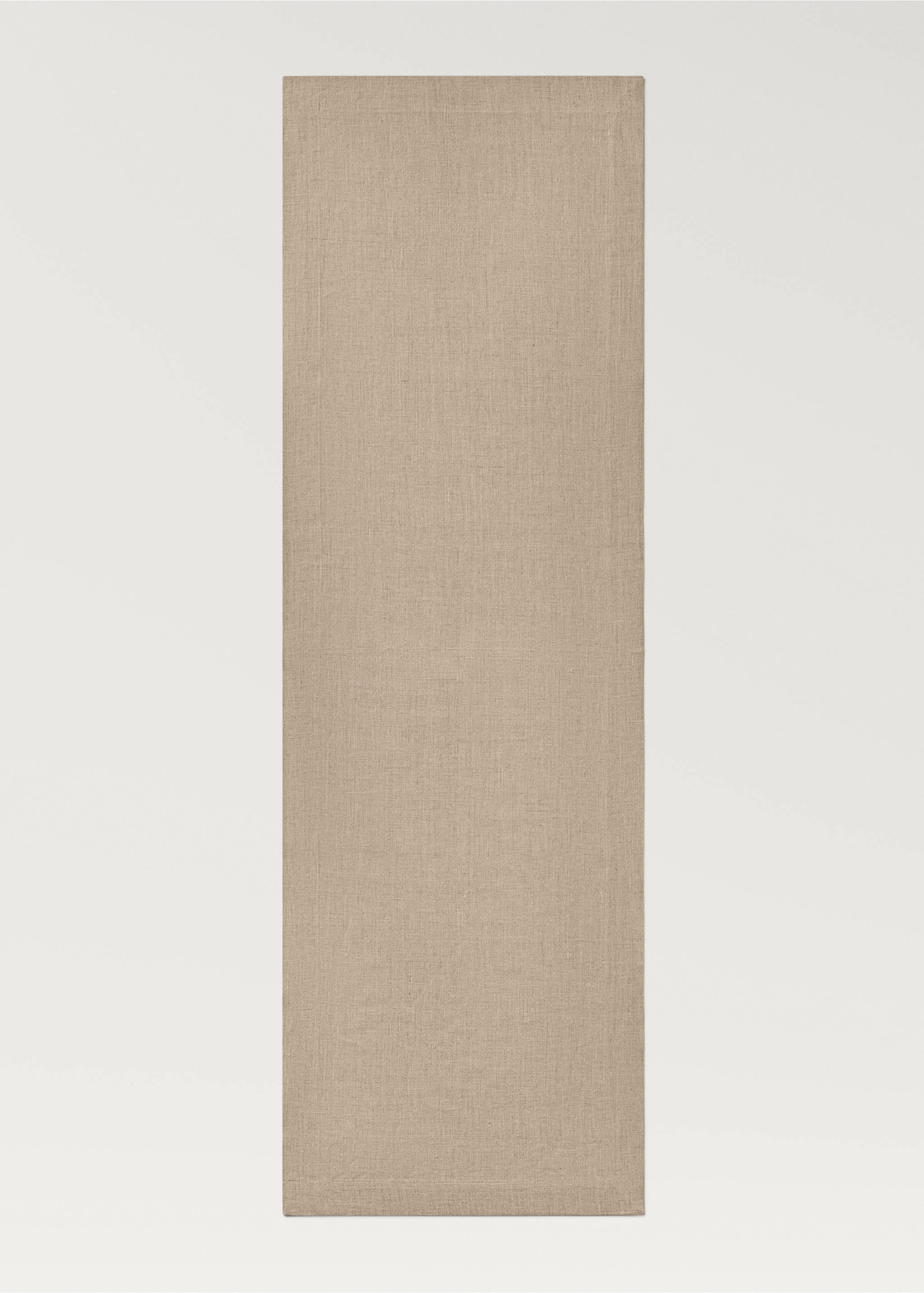 Linen table runner - Details of the article 2, Sand. Ref: 27061520-00.