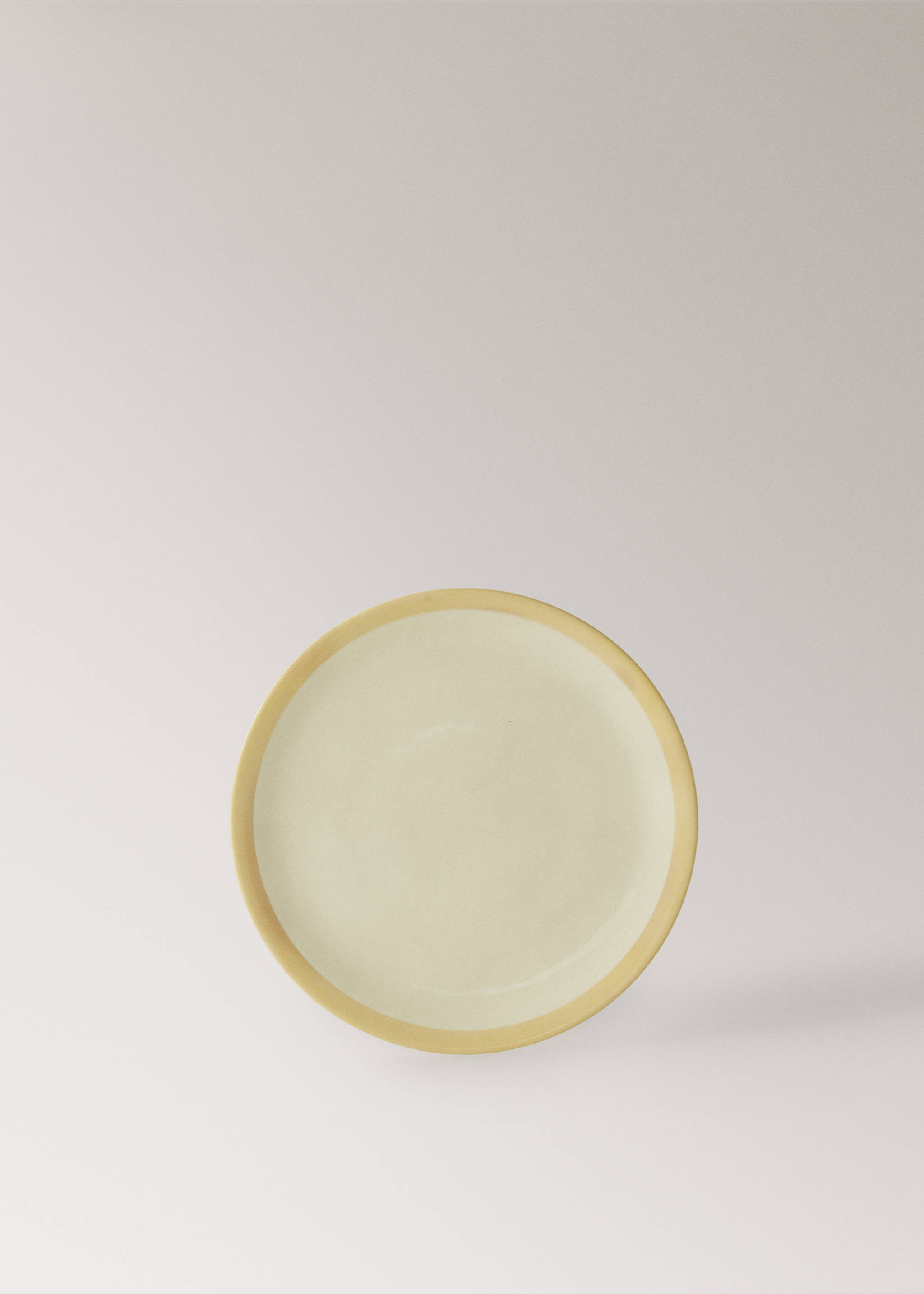 Contrast stoneware dessert plate - Article without model, Ochre. Ref: 27061523-00.