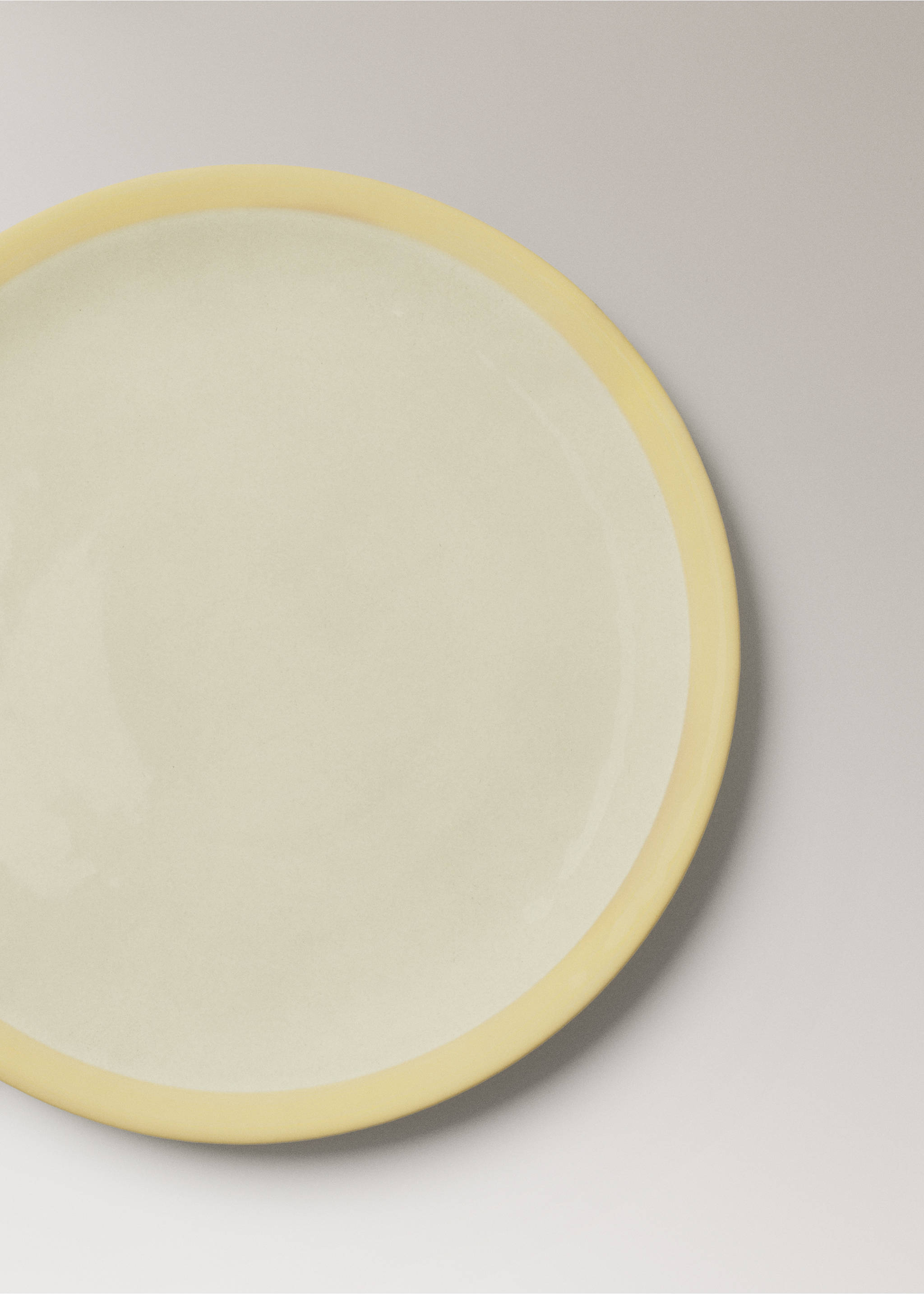 Contrast stoneware dessert plate - Details of the article 1, Ochre. Ref: 27061523-00.