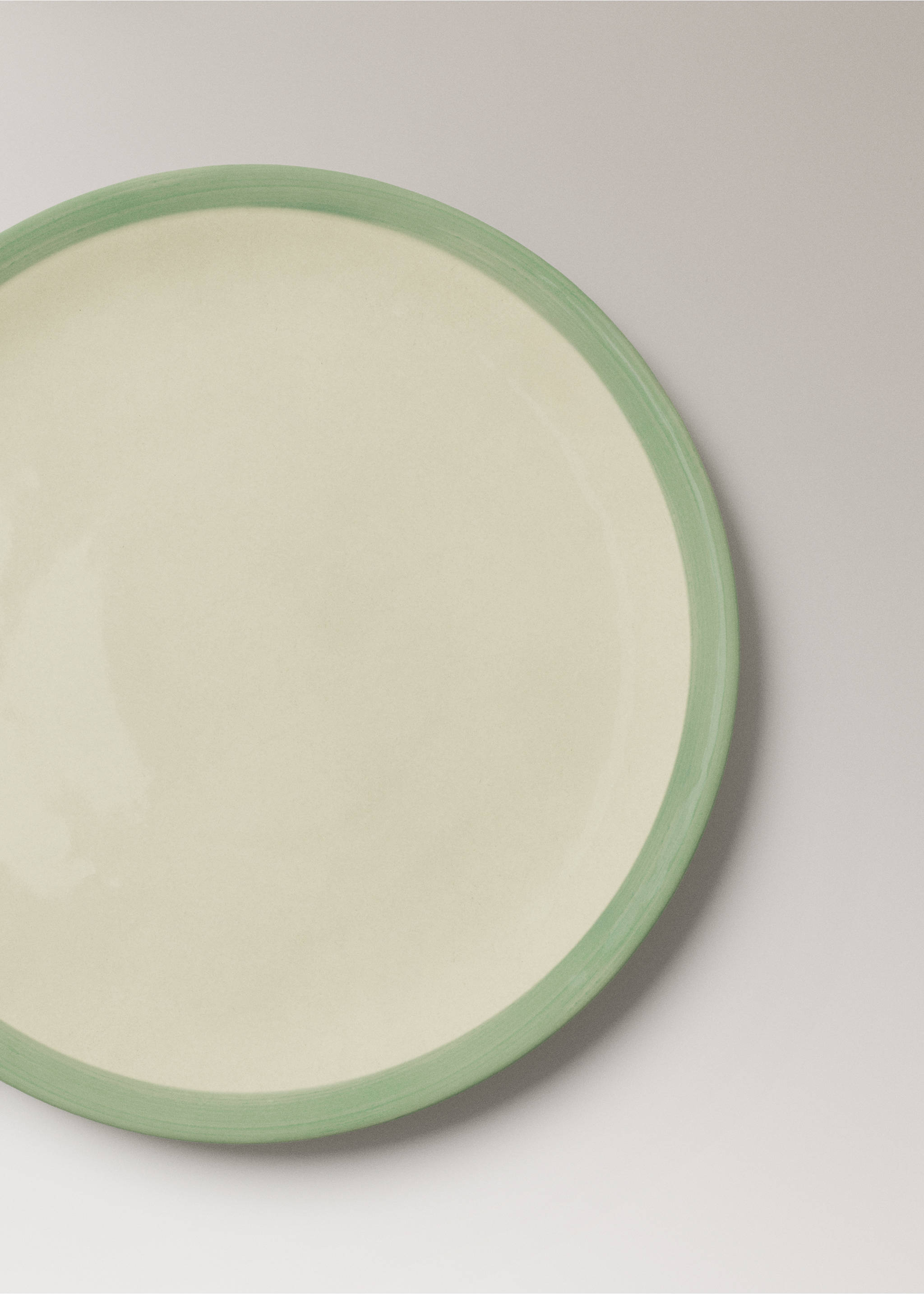 Contrast stoneware dessert plate - Details of the article 1, Petrol Blue. Ref: 27061523-00.