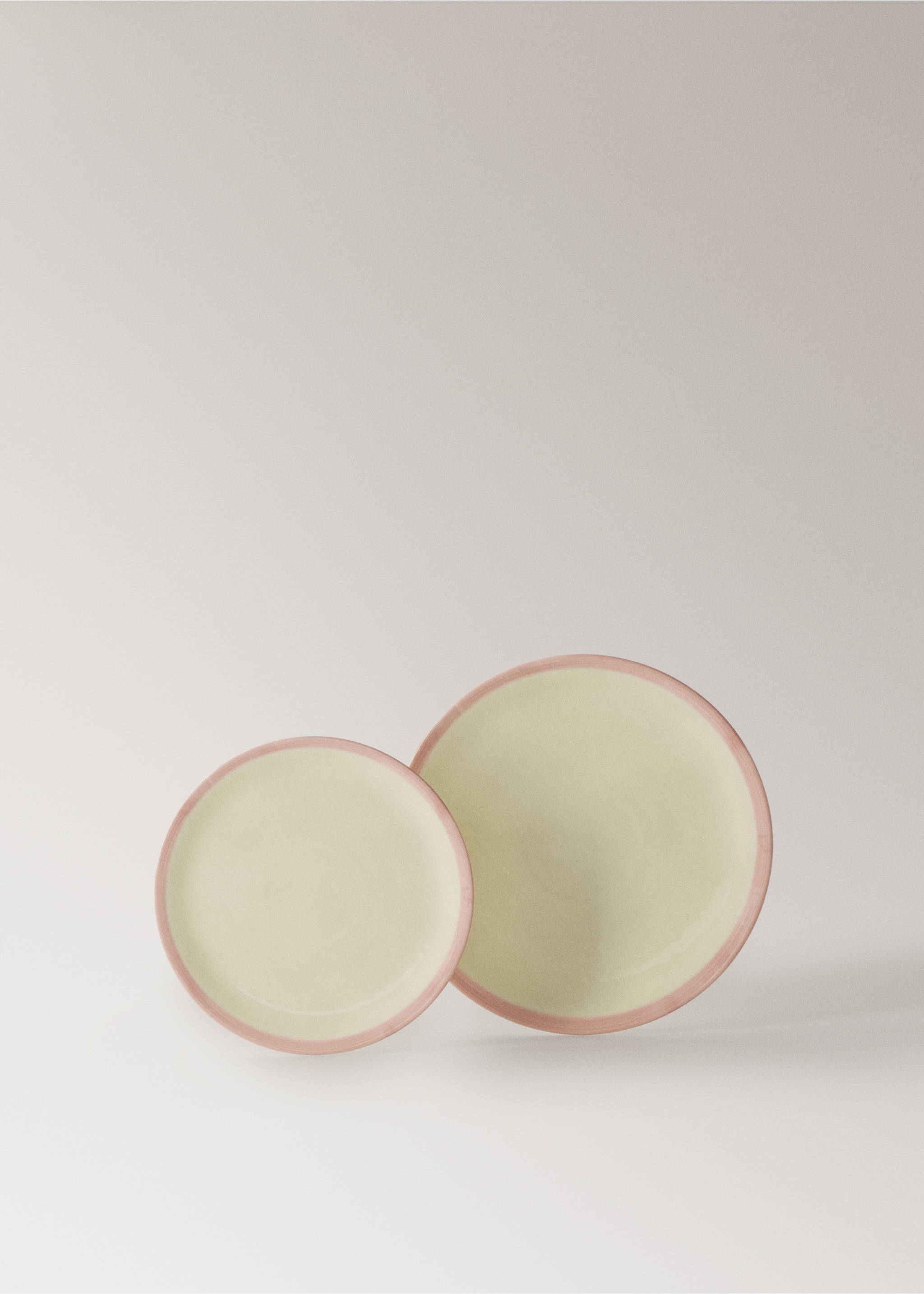 Contrast stoneware dessert plate - Details of the article 3, Pale Pink. Ref: 27061523-00.