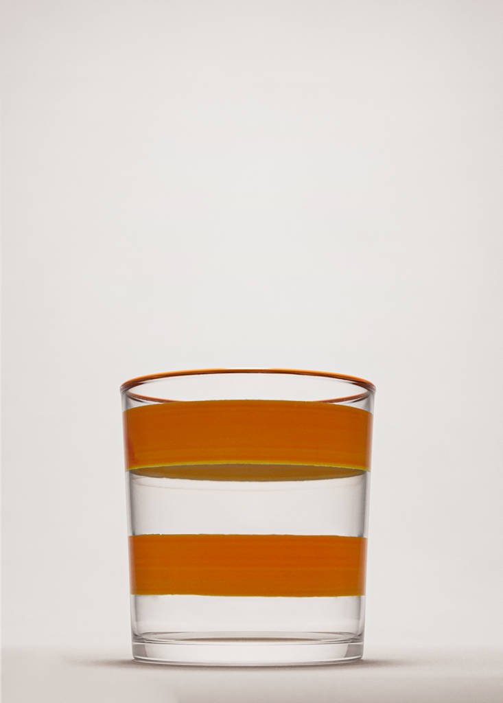 Striped glass vase — Yellow