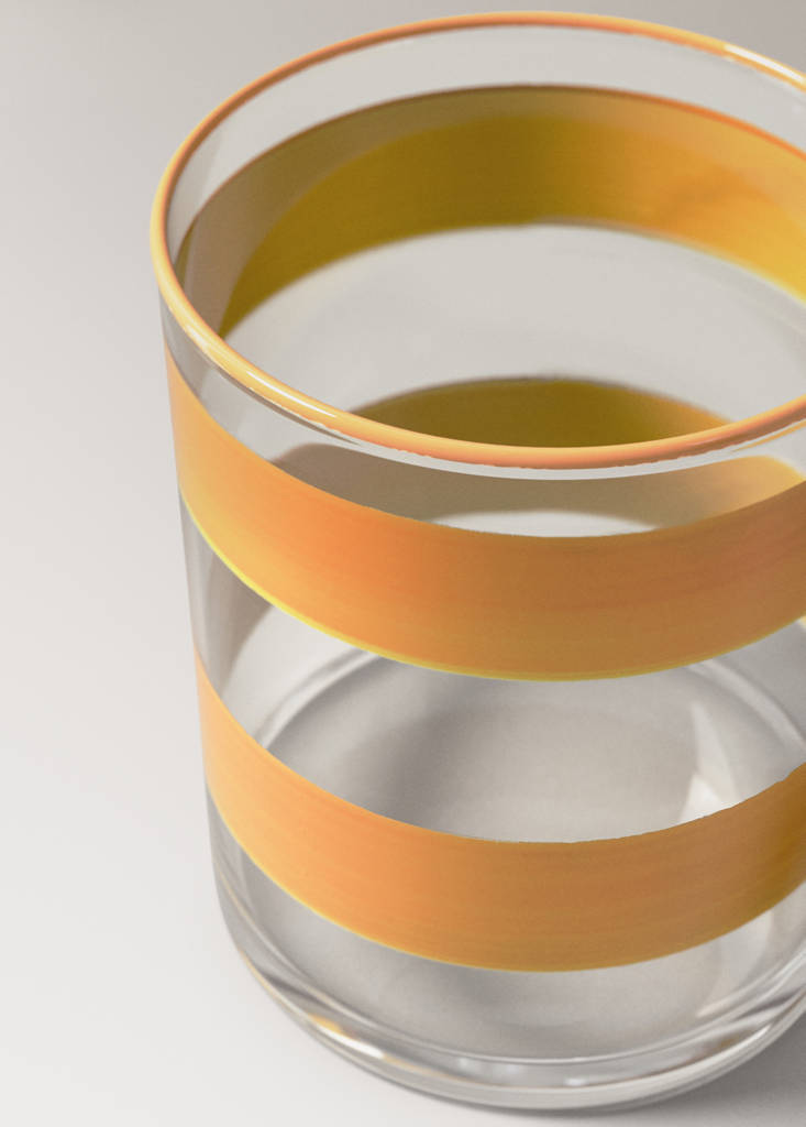 Striped glass vase — Yellow