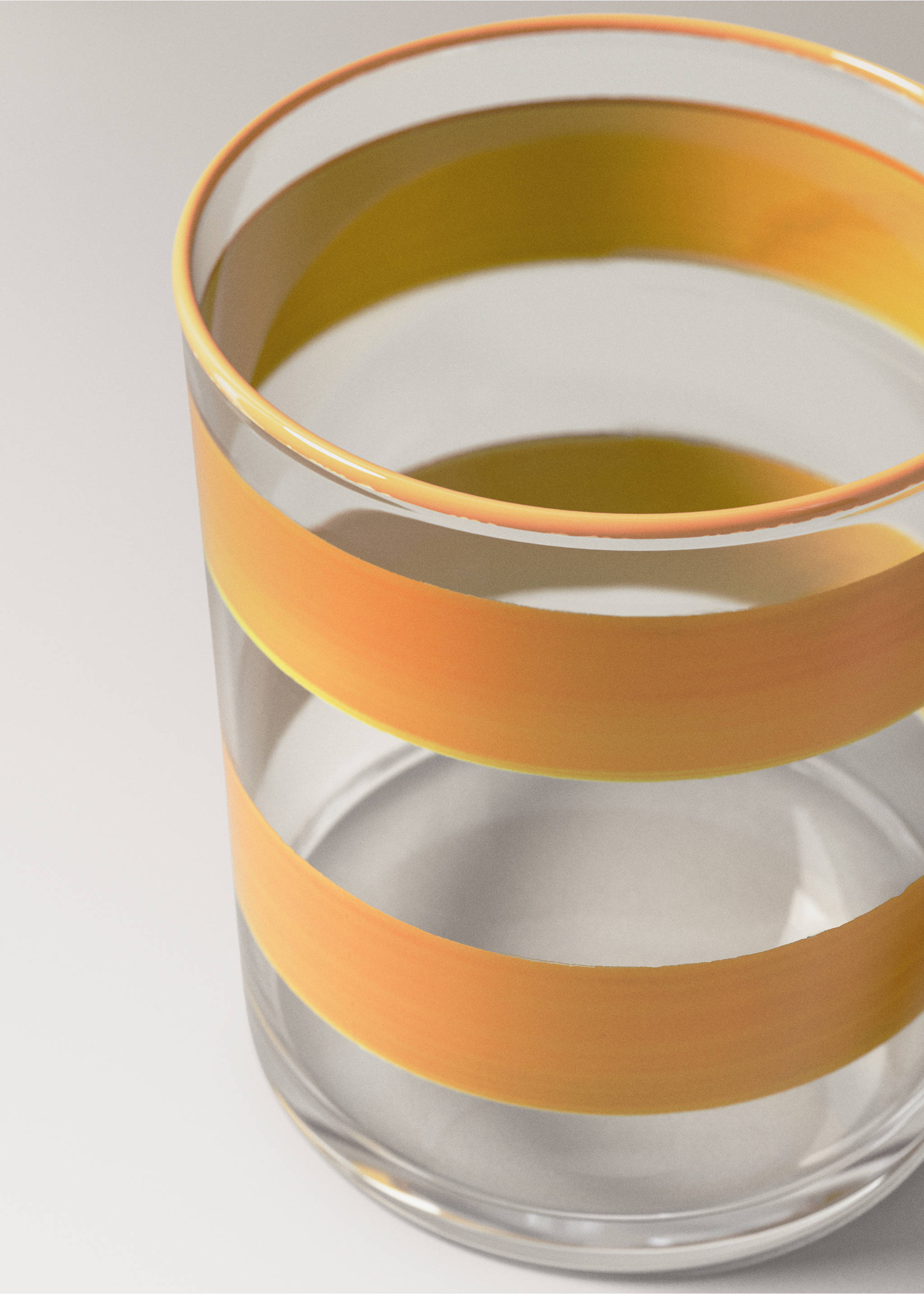 Striped glass vase - Details of the article 1, Yellow. Ref: 27061524-00.