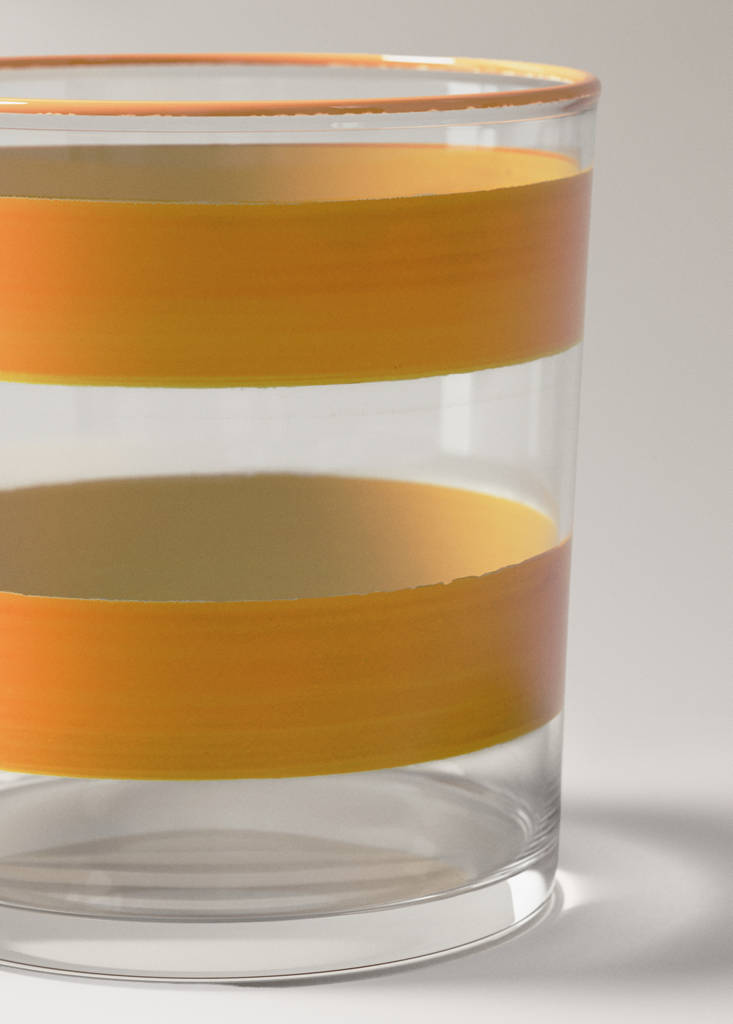 Striped glass vase — Yellow