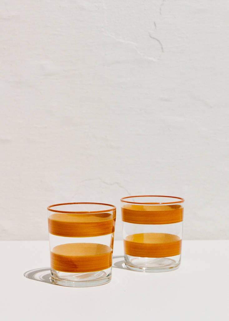 Striped glass vase — Yellow