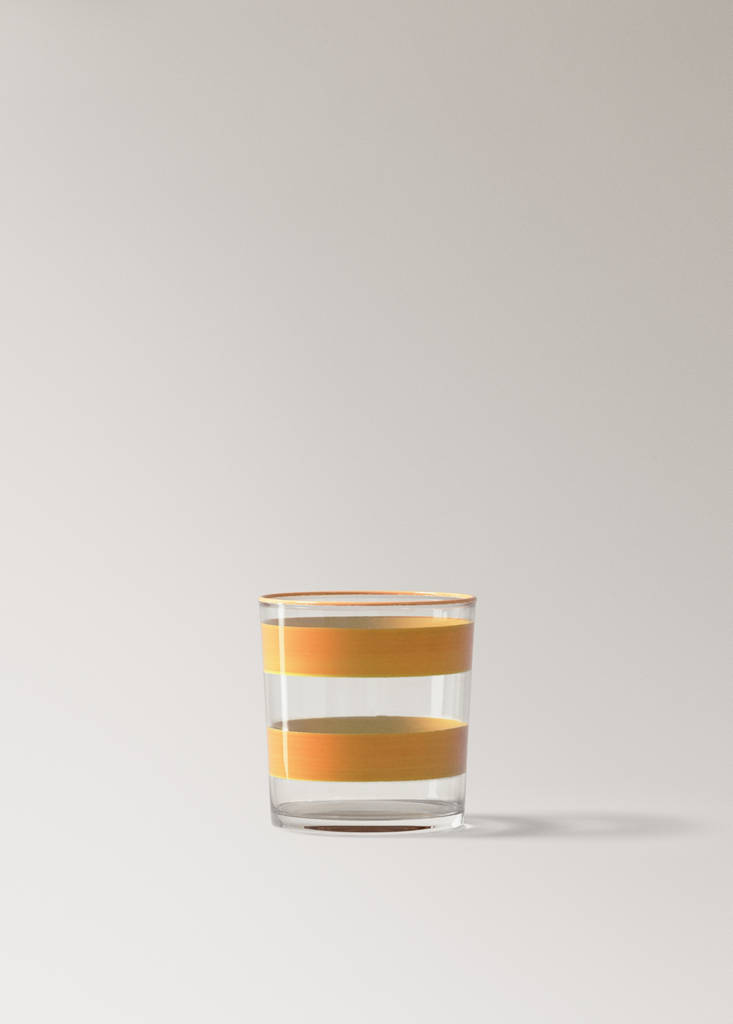 Striped glass vase — Yellow